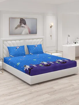 120 GSM  Polyester Double Bed Bedsheet with 2 Pillow Covers