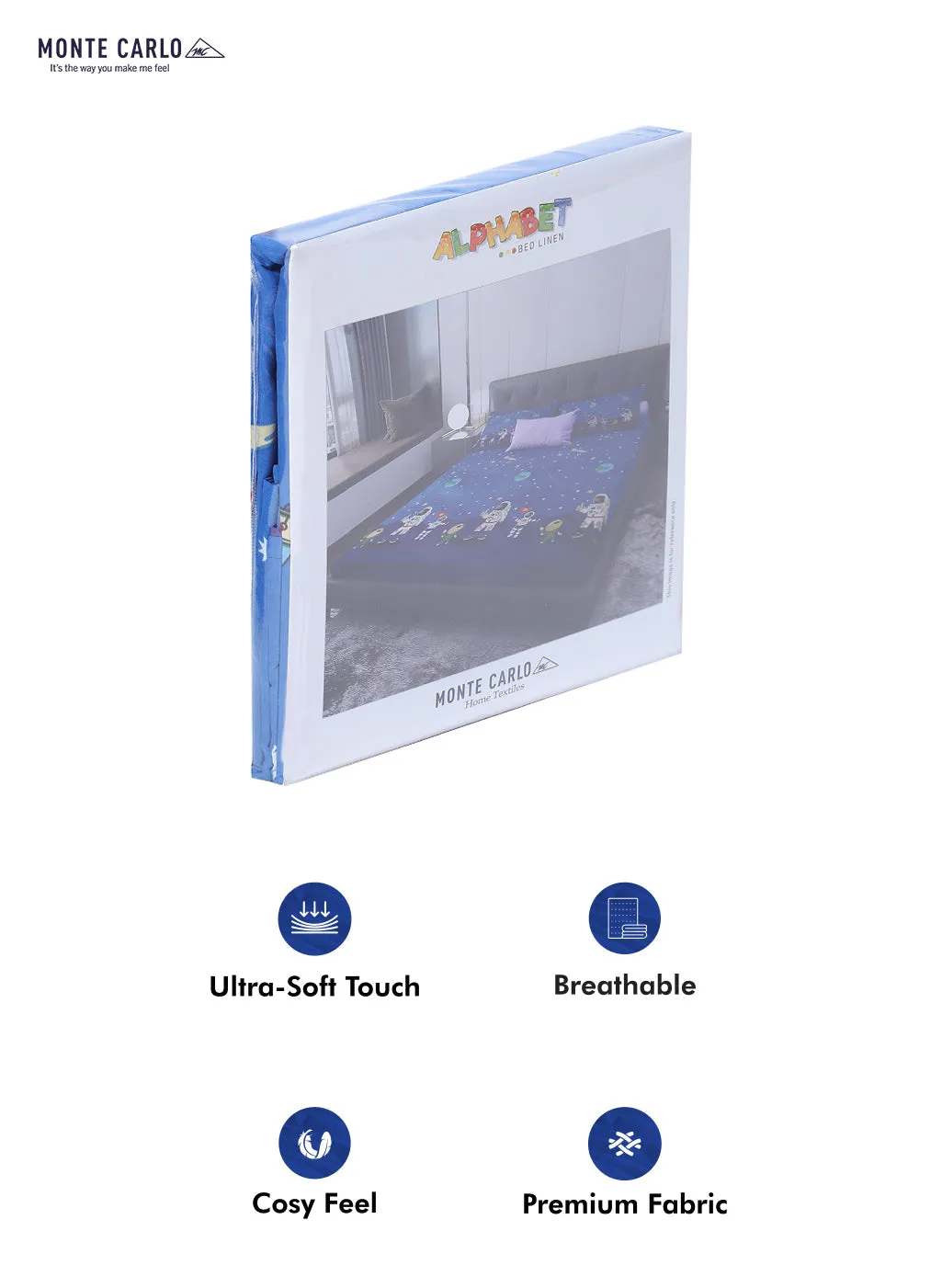 120 GSM  Polyester Double Bed Bedsheet with 2 Pillow Covers