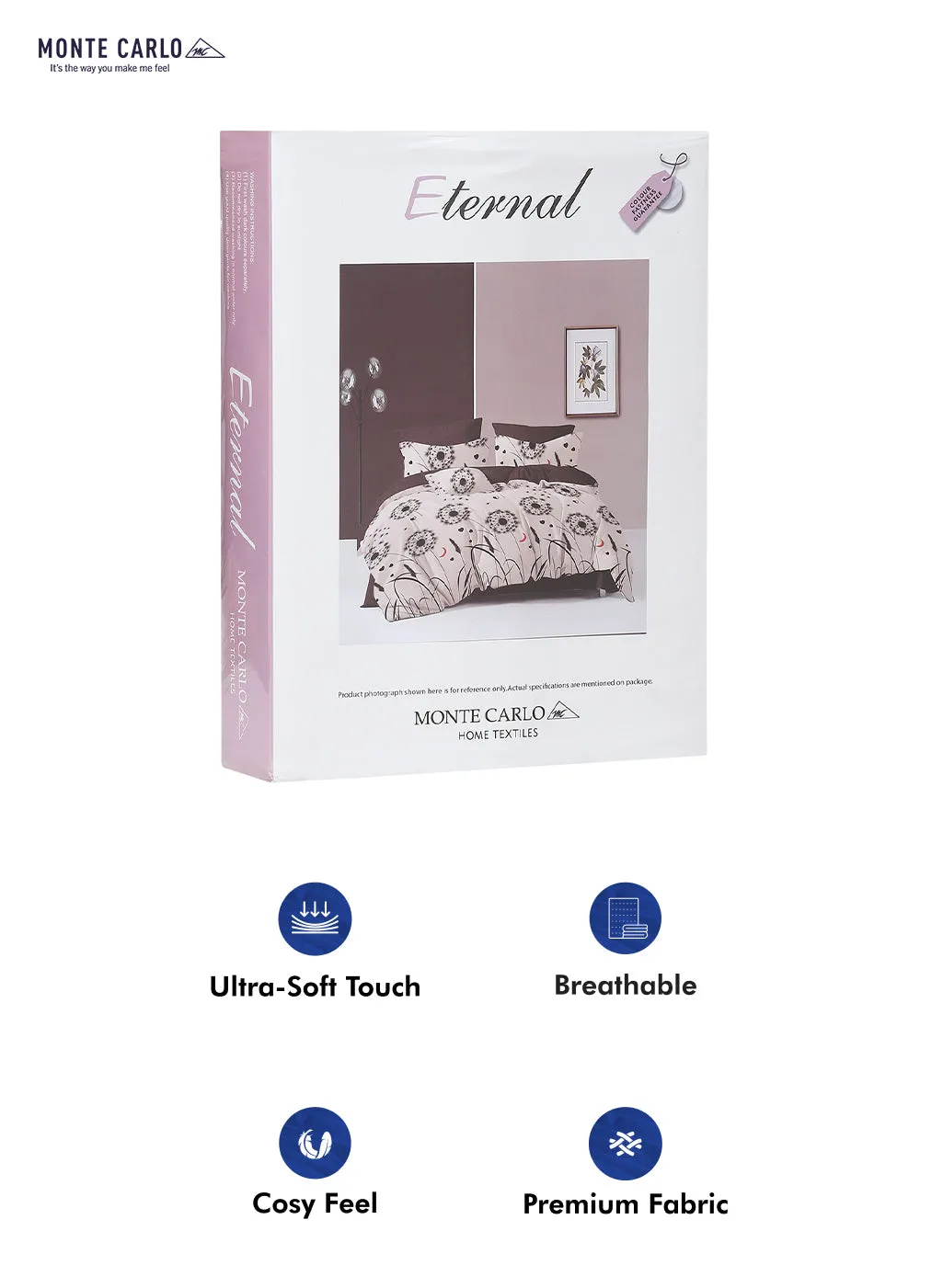130 GSM Polyester Double Bed Bedsheet with 2 Pillow Covers