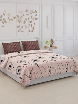 130 GSM Polyester Double Bed Bedsheet with 2 Pillow Covers
