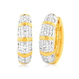 1/5 Carat Diamond Hoop Earrings in Gold Plated Silver