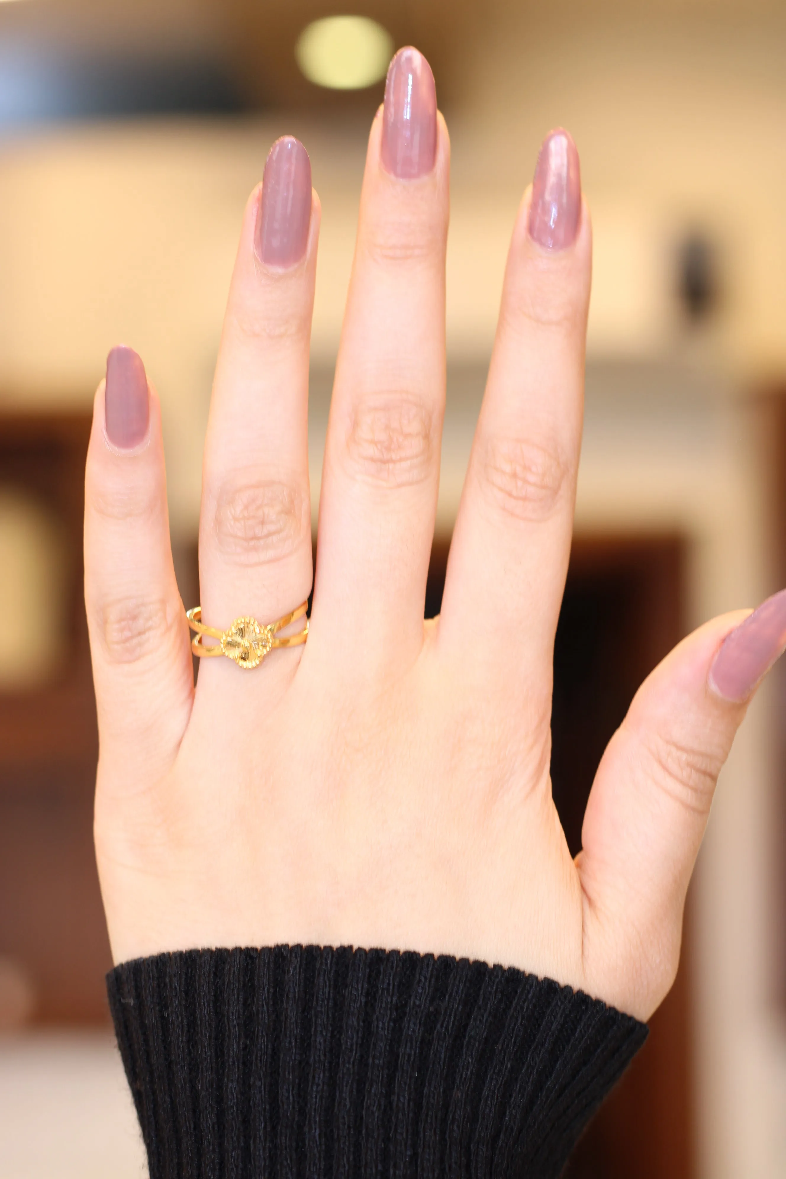 21K Clover Ring
