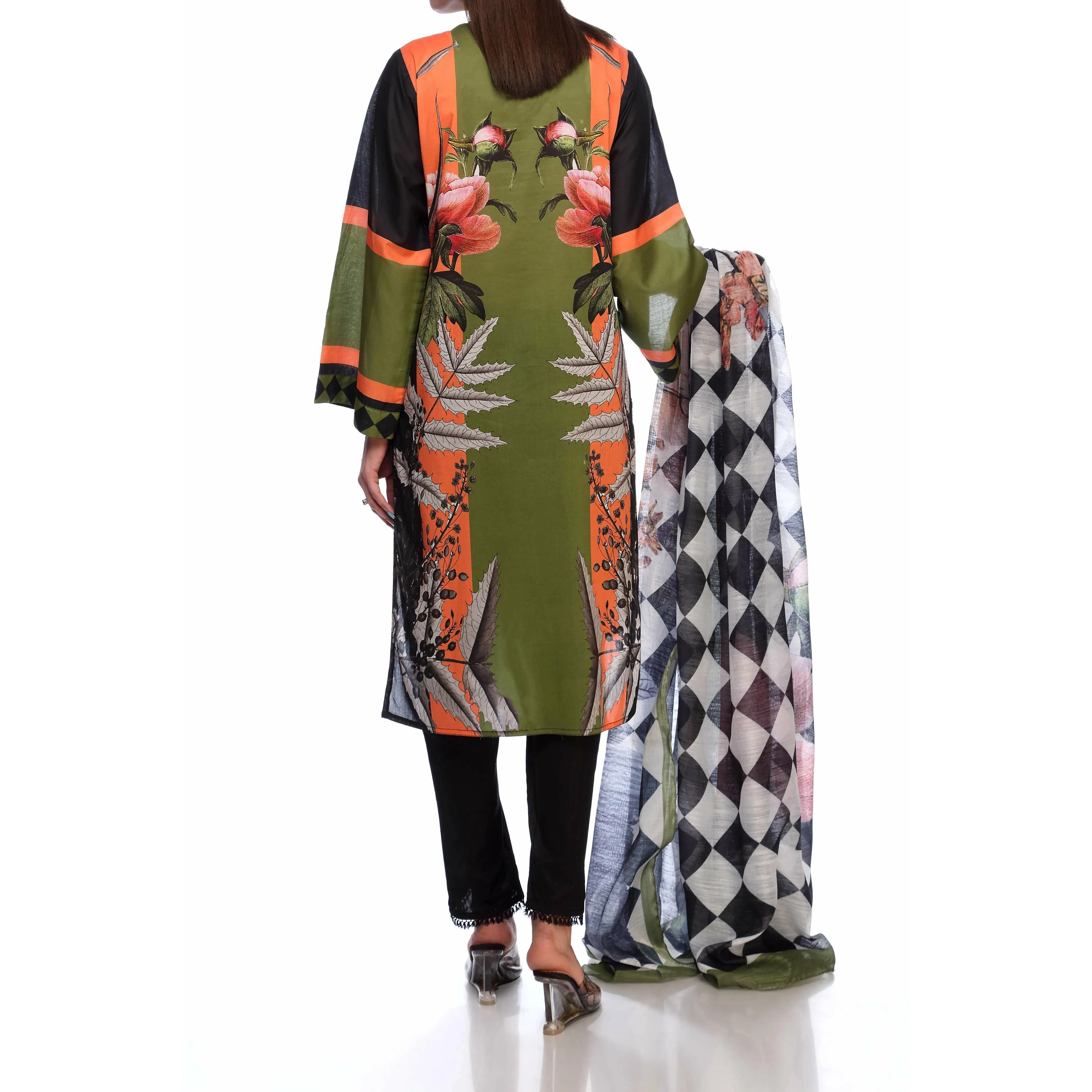 2PC- Digital Printed Lawn Embroidered Shirt With Dupatta PS2209
