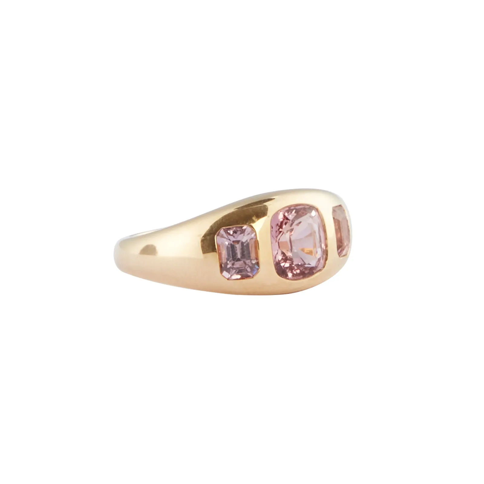 3-Stone Pink Spinel Ring