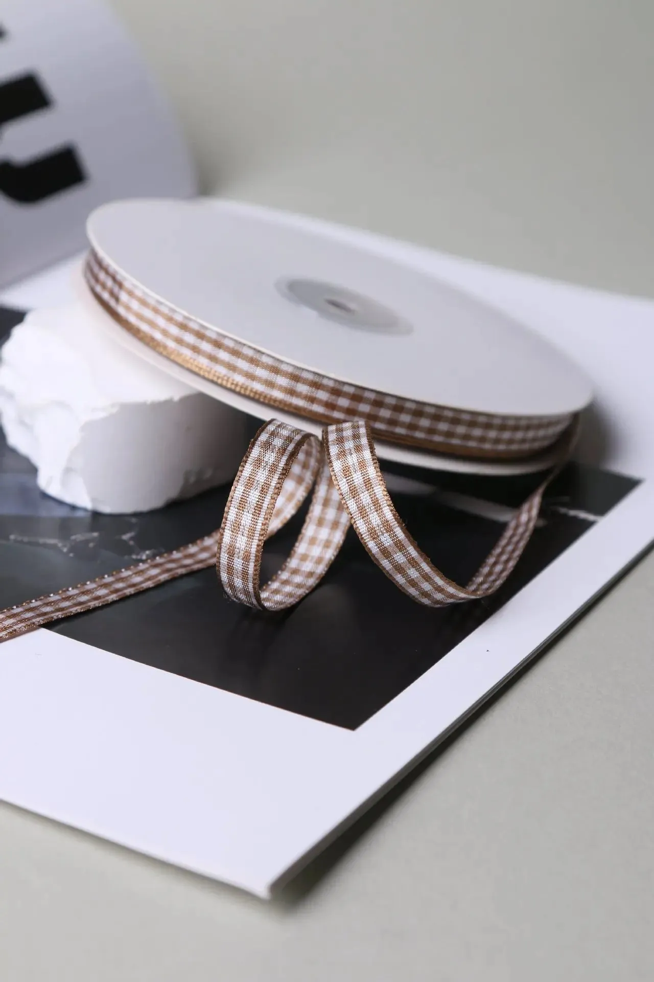 50 Yards 10mm Gingham Ribbons for Wedding Christmas Party Decorations Gifts Wrapping DIY Crafts Bow Hair Plaid Ribbon Packaging