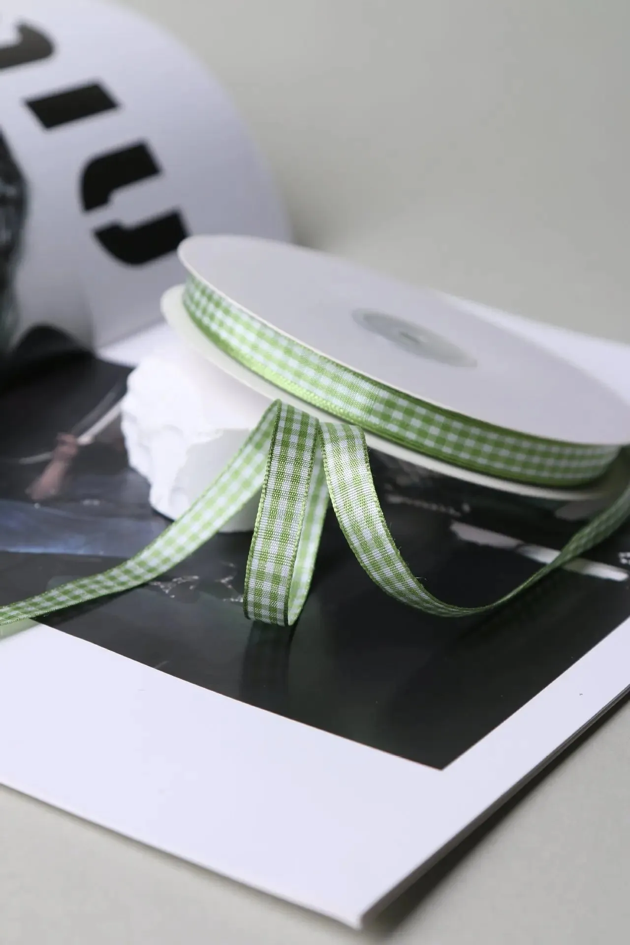 50 Yards 10mm Gingham Ribbons for Wedding Christmas Party Decorations Gifts Wrapping DIY Crafts Bow Hair Plaid Ribbon Packaging