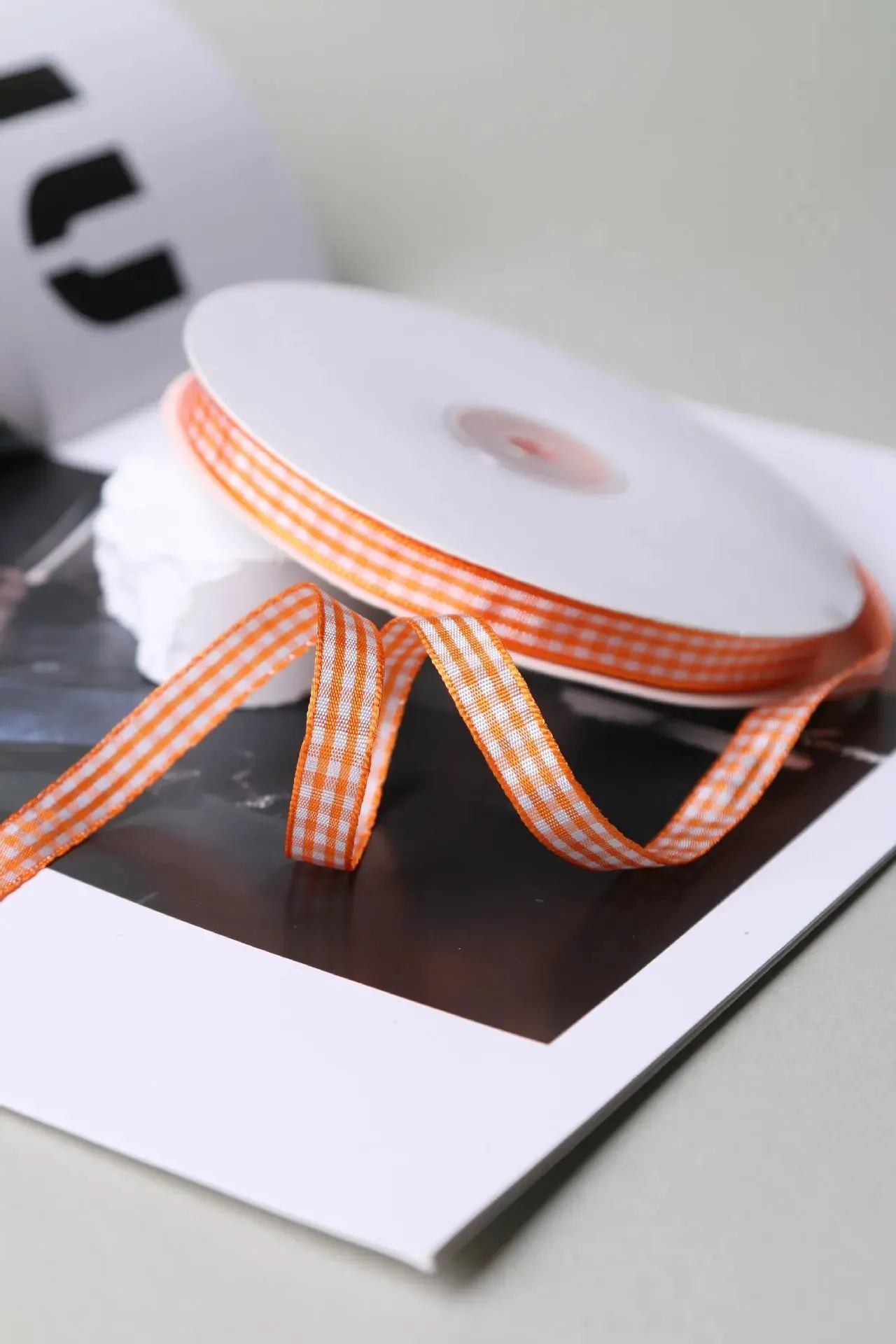 50 Yards 10mm Gingham Ribbons for Wedding Christmas Party Decorations Gifts Wrapping DIY Crafts Bow Hair Plaid Ribbon Packaging