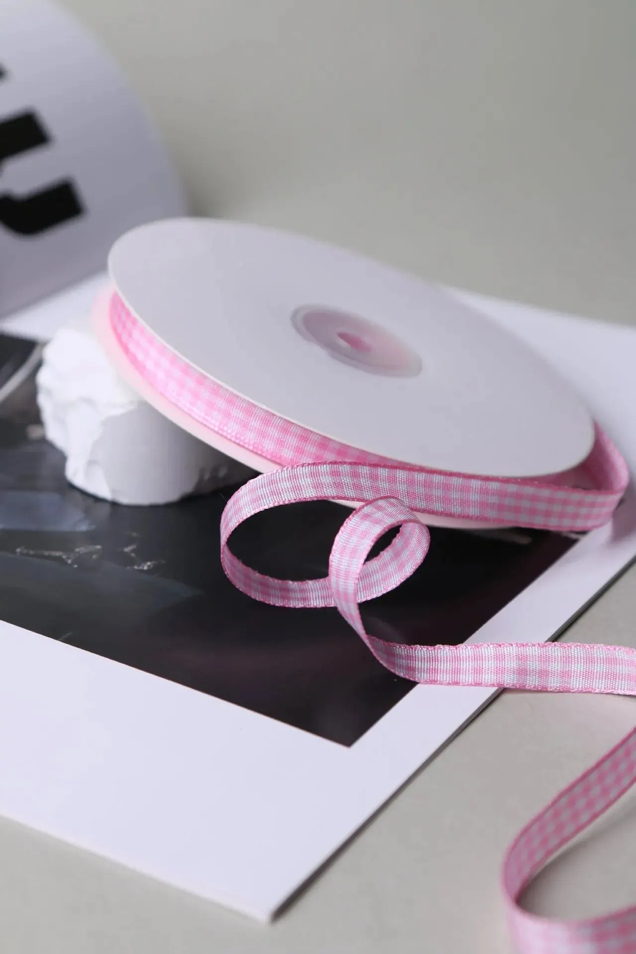 50 Yards 10mm Gingham Ribbons for Wedding Christmas Party Decorations Gifts Wrapping DIY Crafts Bow Hair Plaid Ribbon Packaging