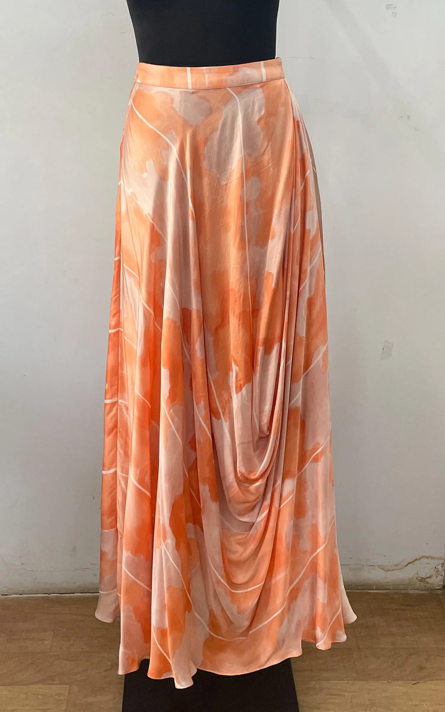 Abstract Printed Draped Skirt