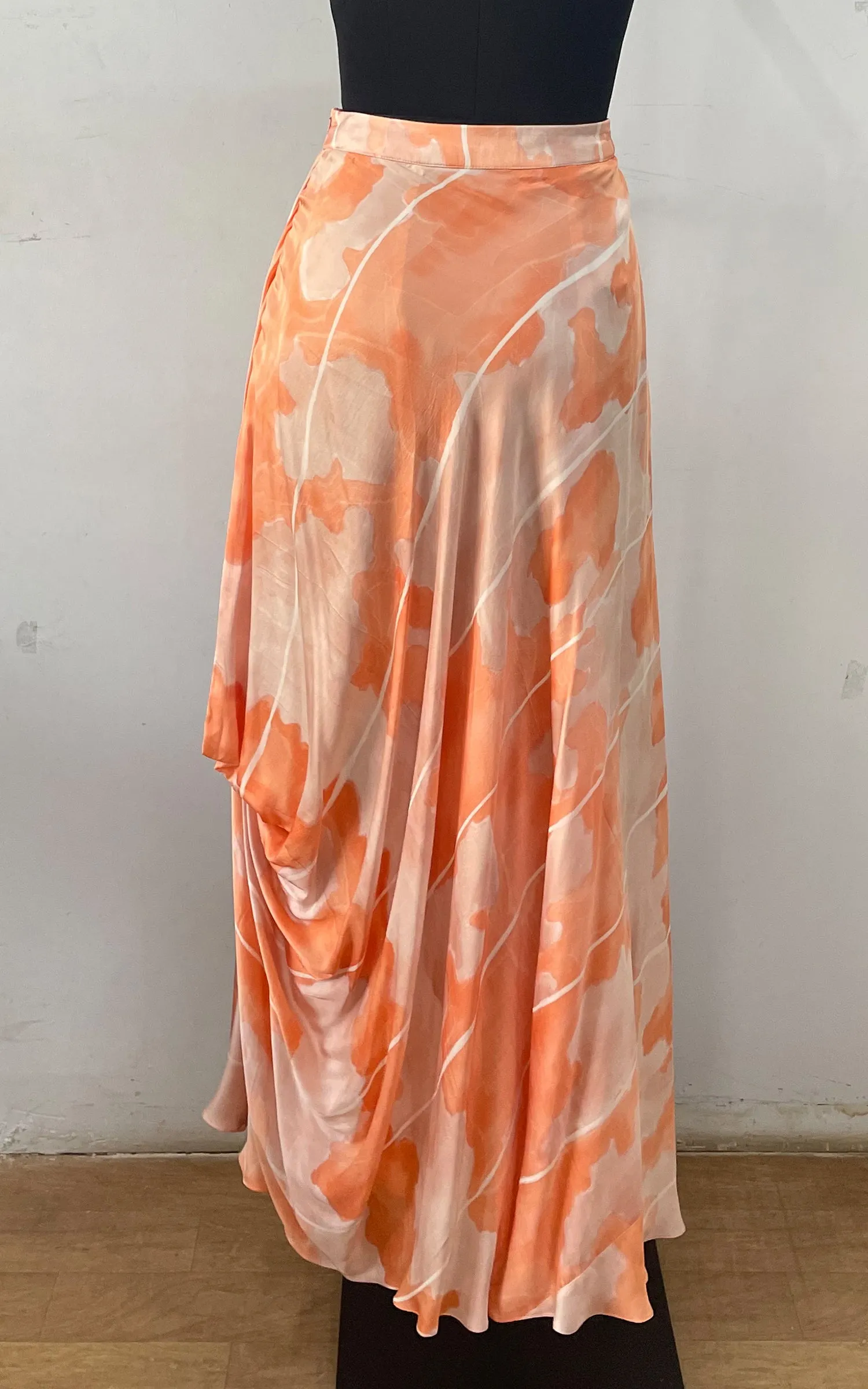 Abstract Printed Draped Skirt