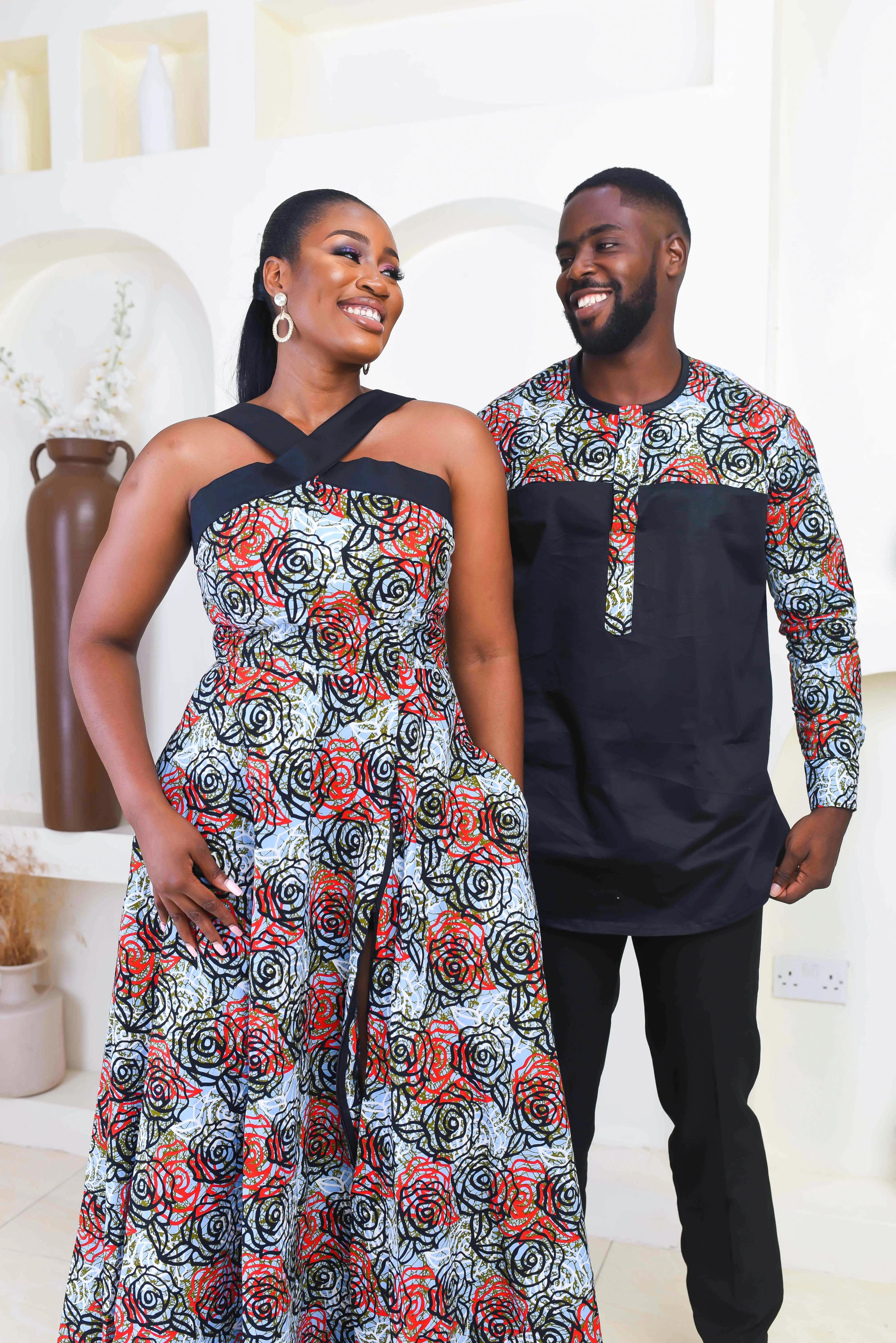 African Print Sleeveless Flared Maxi Dress - Ebere