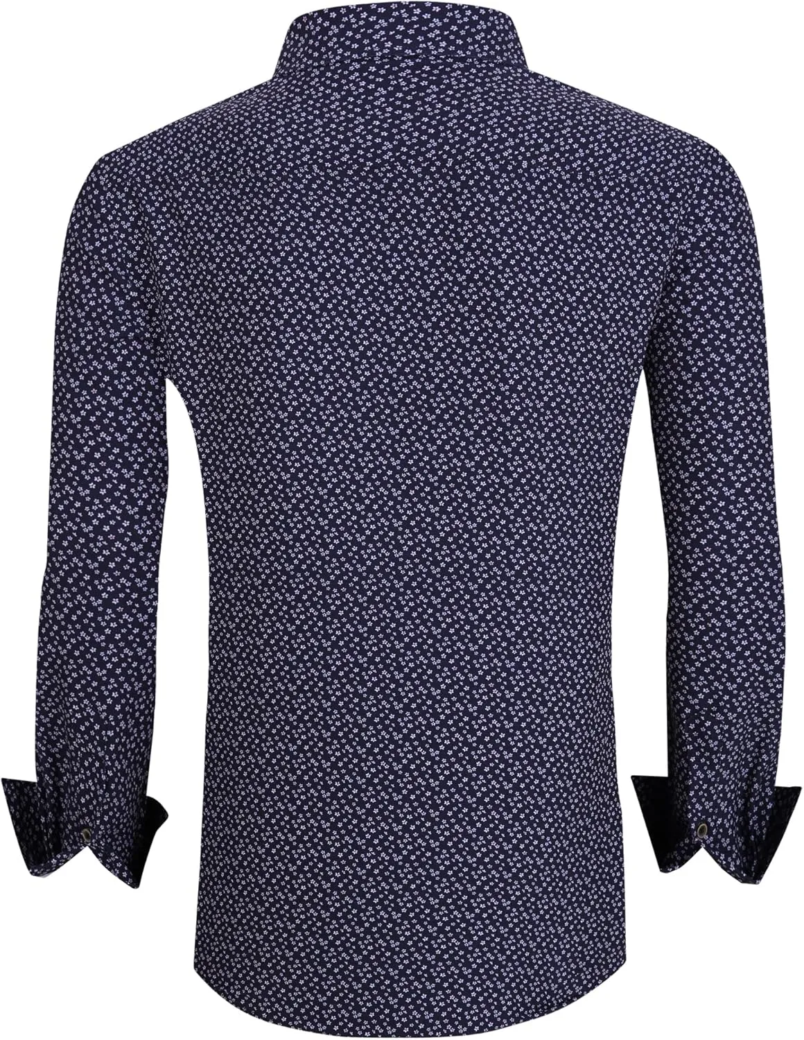 Alex Vando Mens Button Down Shirts Wrinkle Free 4-Way Stretch Print Business Casual Shirt