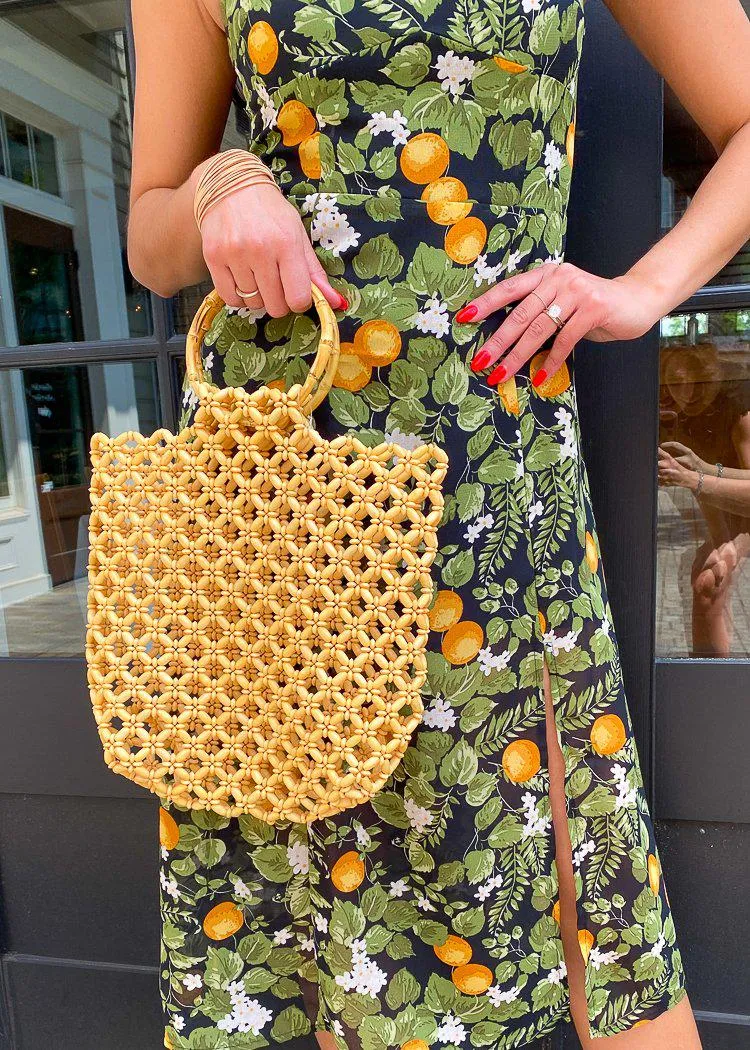 Amalfi Orange Print Square Neck Dress-***FINAL SALE***