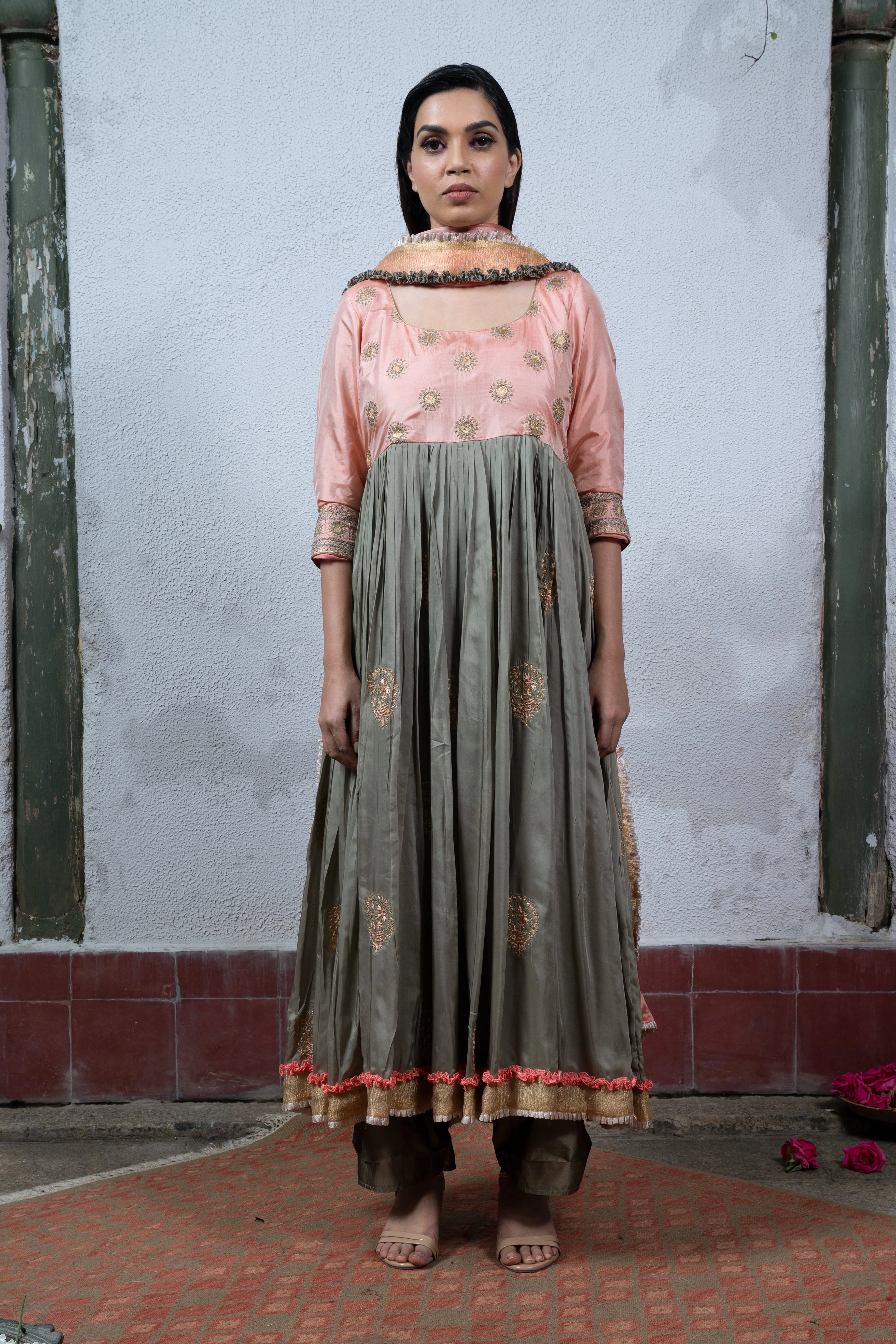 Apsara: Pink and Grey Salwar