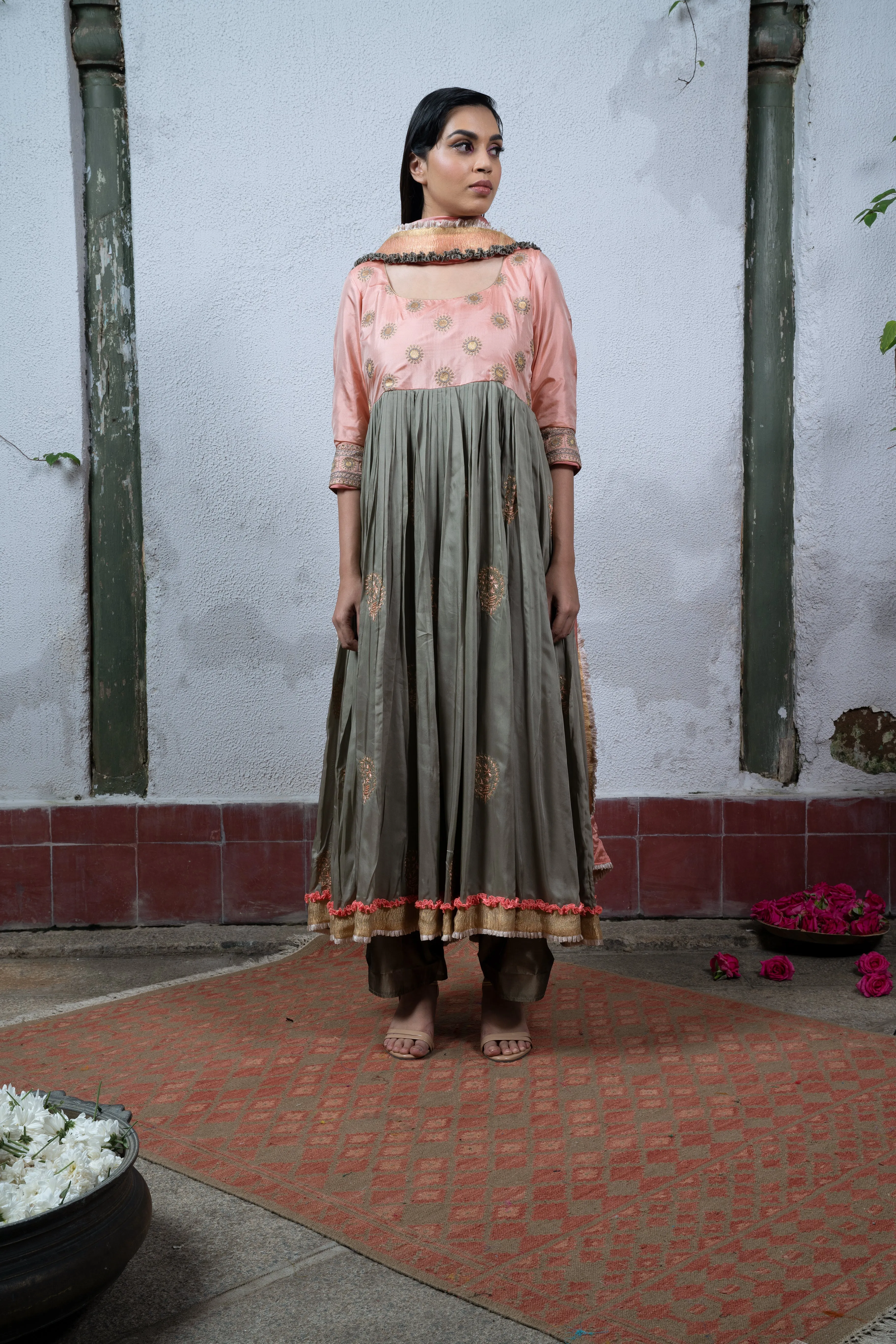Apsara: Pink and Grey Salwar