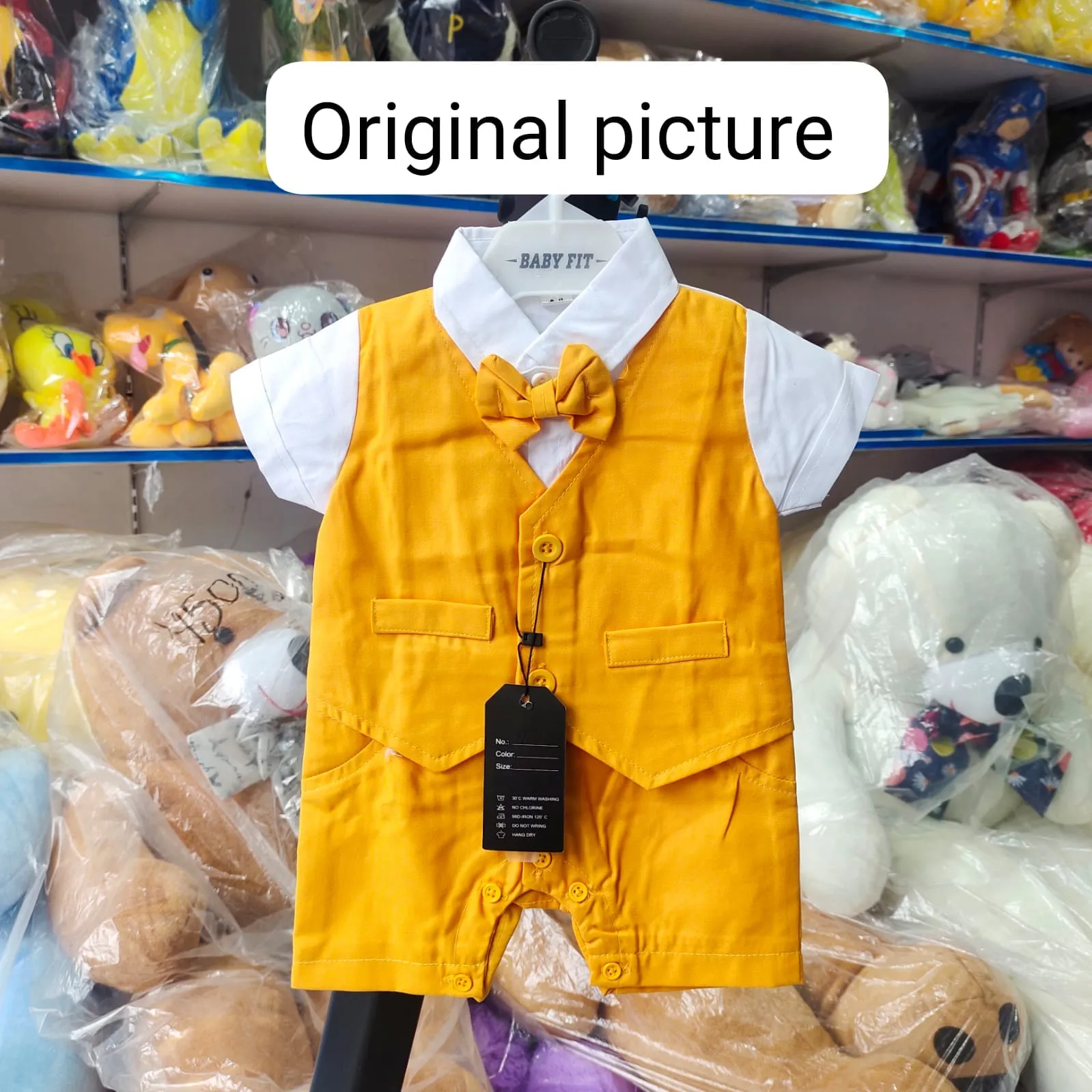 Baby Boy Formal Outfit Yellow Tuxedo Romper Infant Party Wear Gentleman Suit for Babies Newborn Wedding Outfit