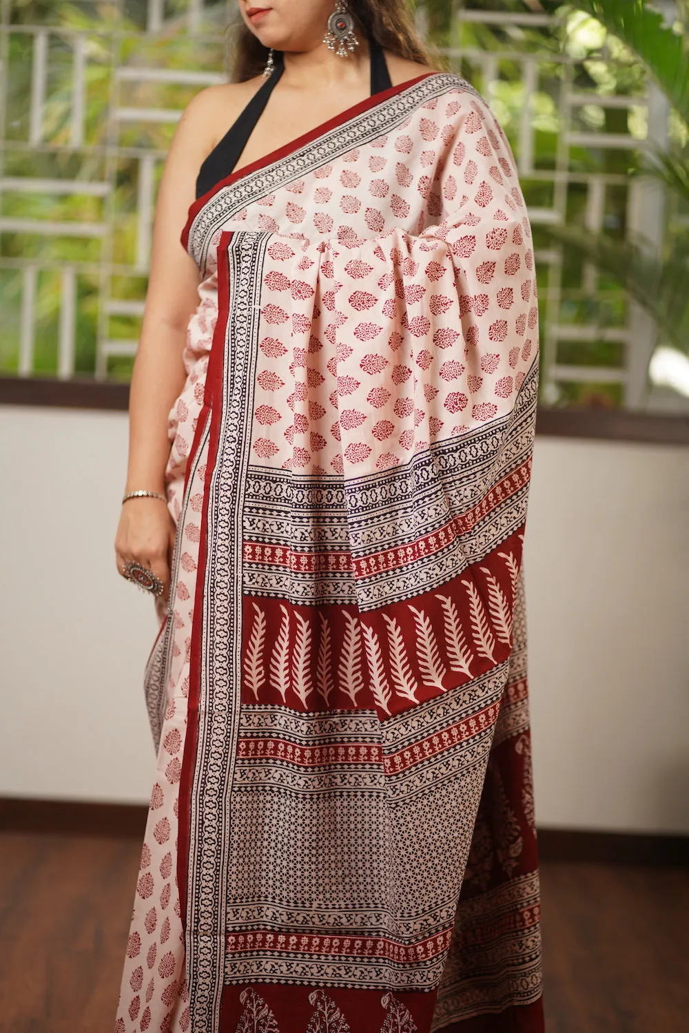 Bagh Hand Block Printed Mul Cotton Saree