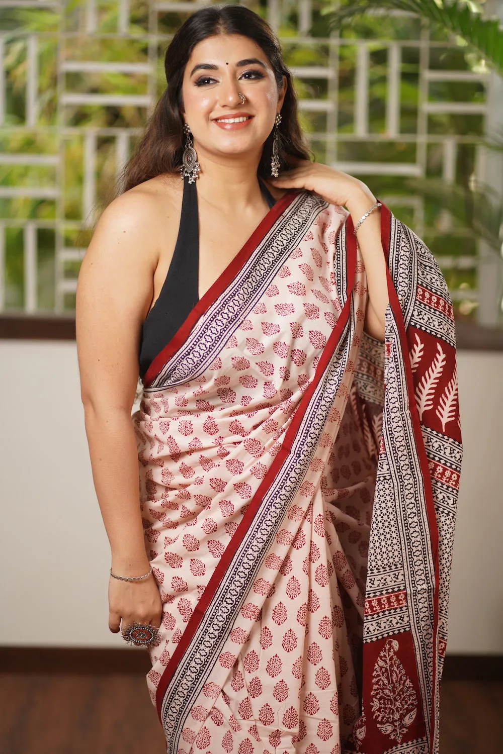Bagh Hand Block Printed Mul Cotton Saree