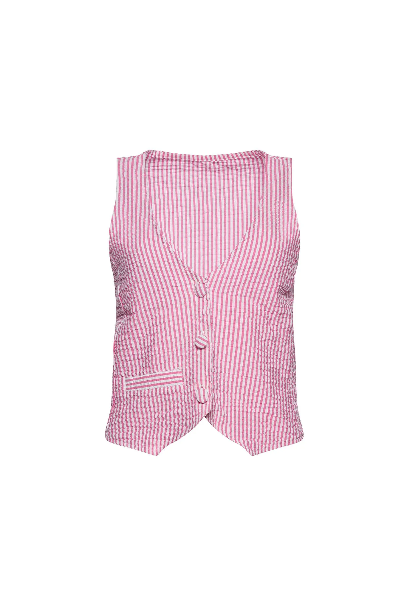 Beau Vest - Pink Seersucker