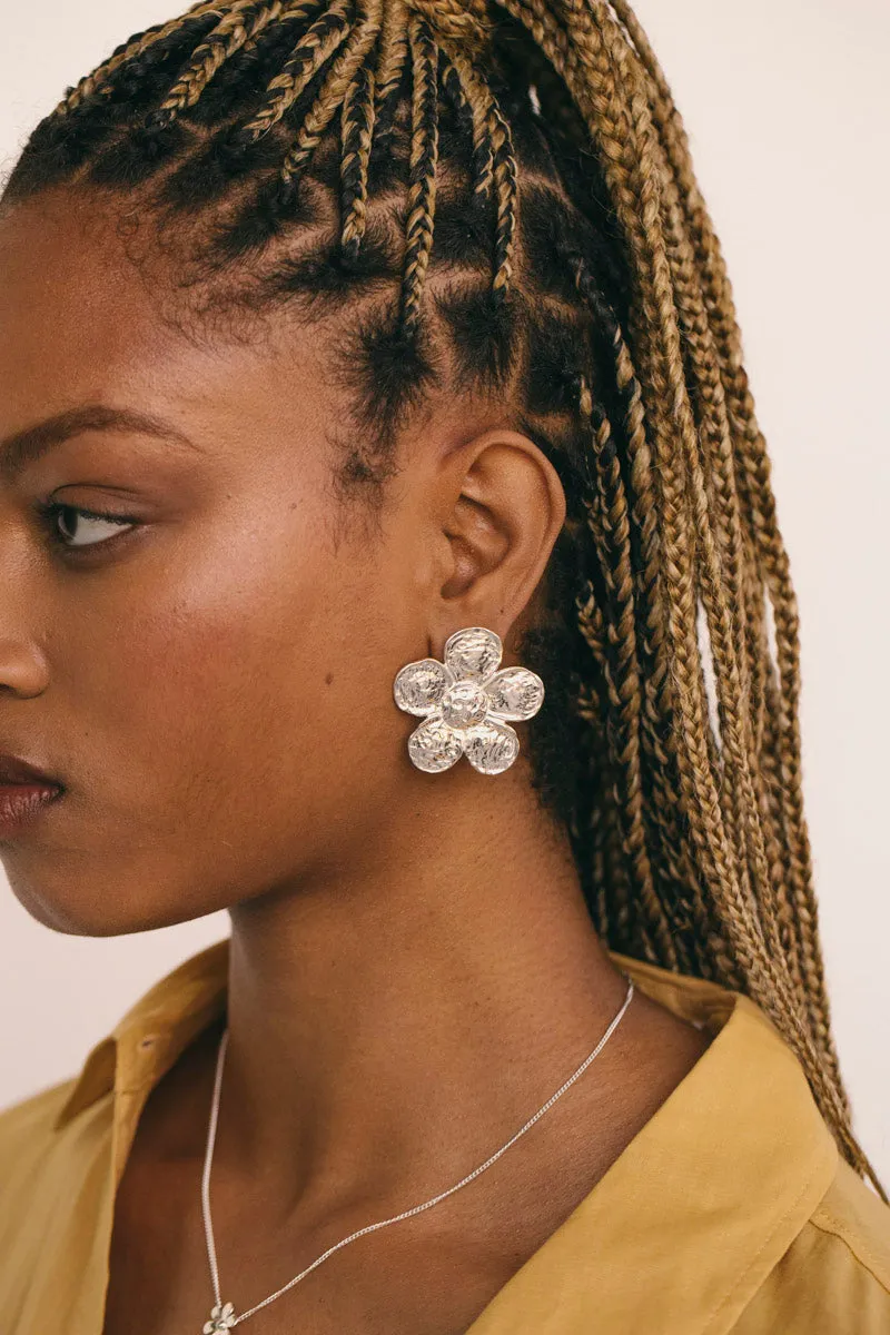 Big Flower Earring Silver