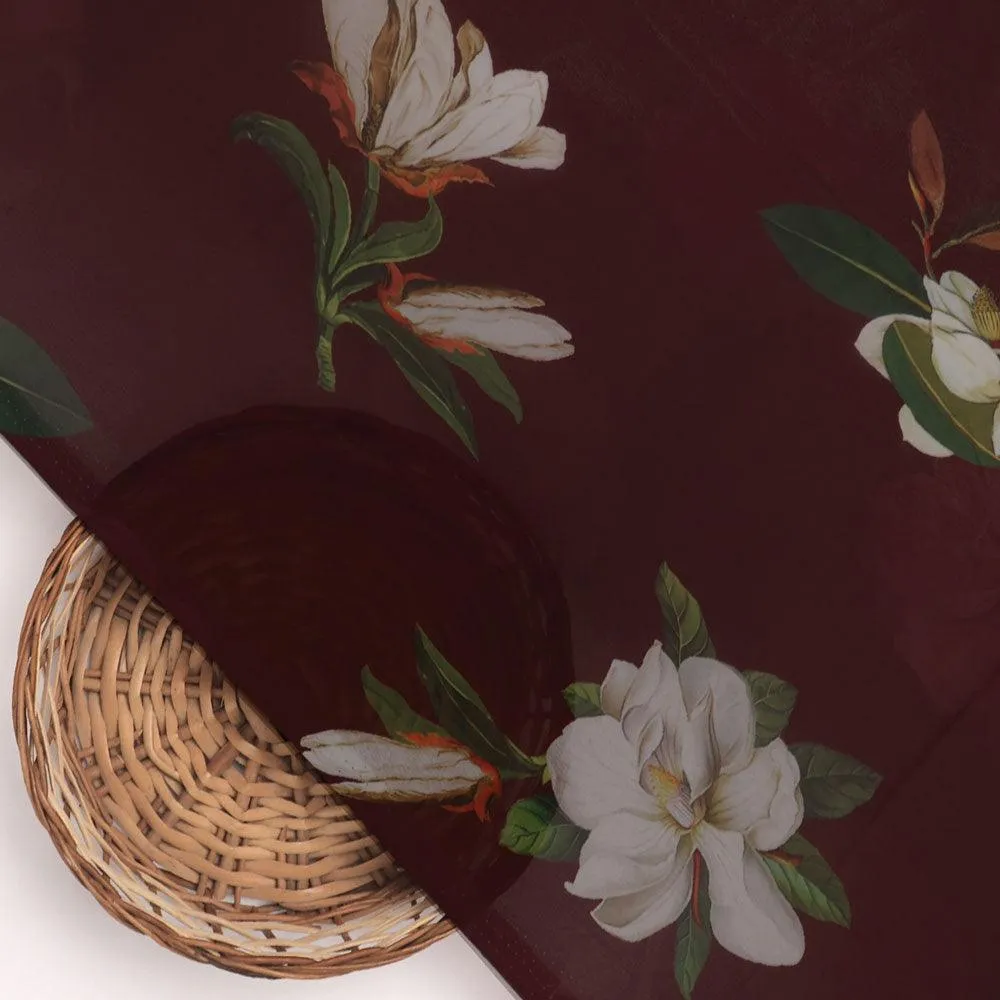 Big White Flower Repeat Digital Printed Fabric - Weightless