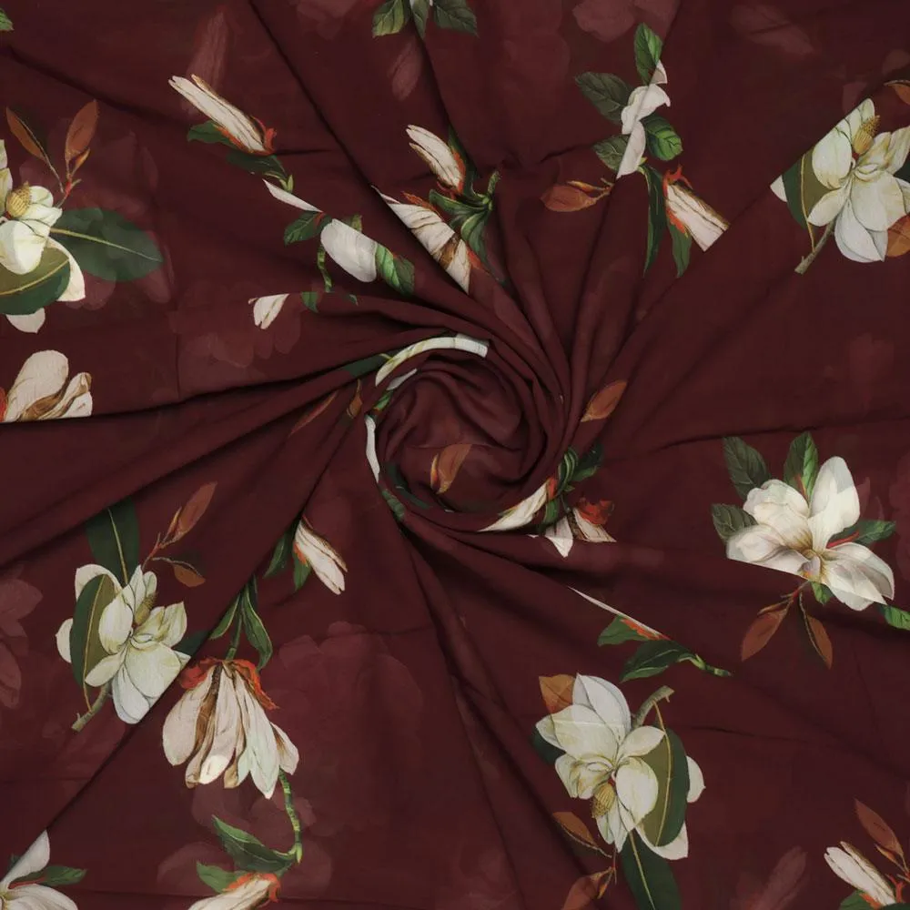 Big White Flower Repeat Digital Printed Fabric - Weightless