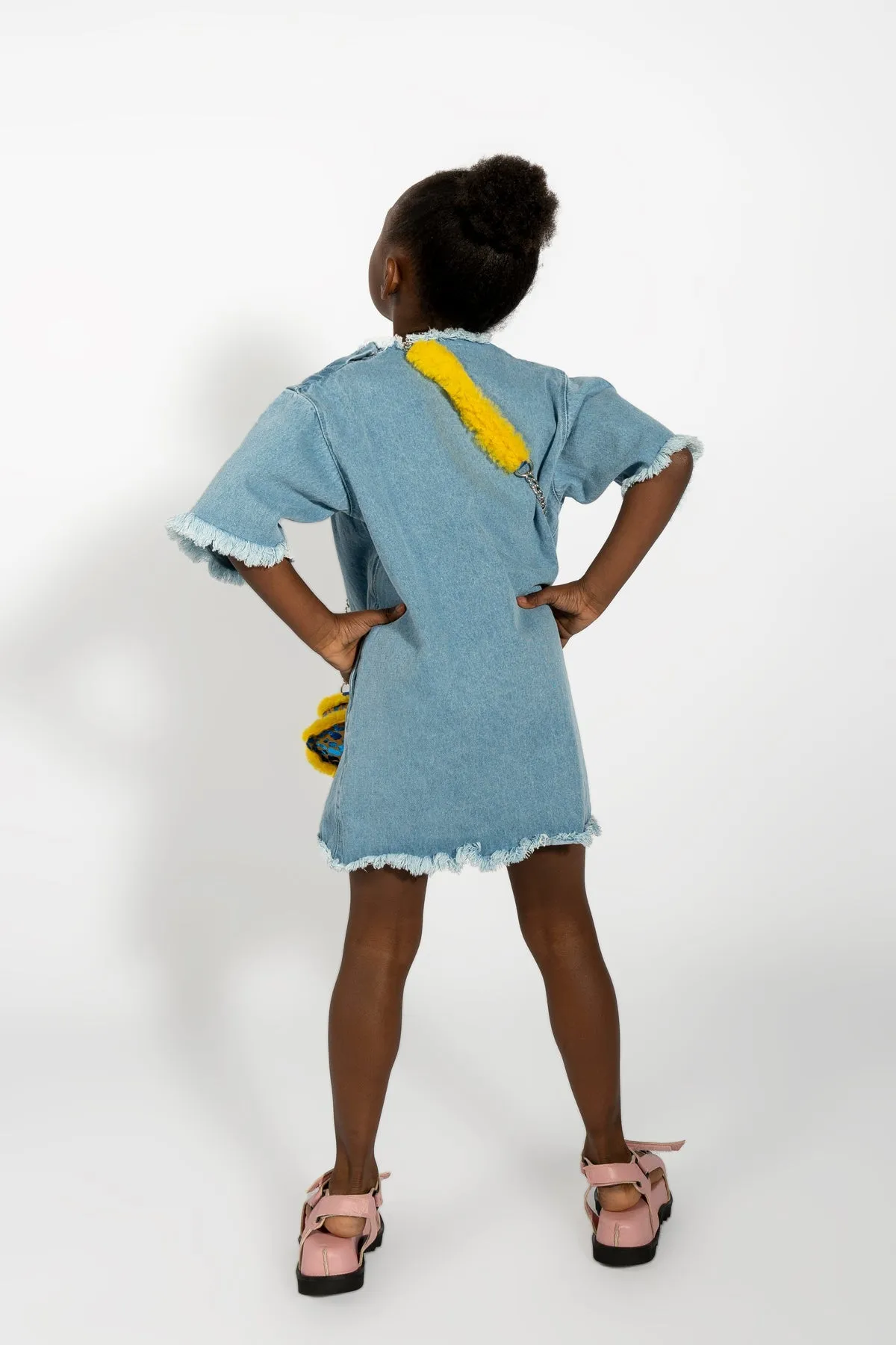 BLUE DENIM OVERSIZED T-SHIRT DRESS