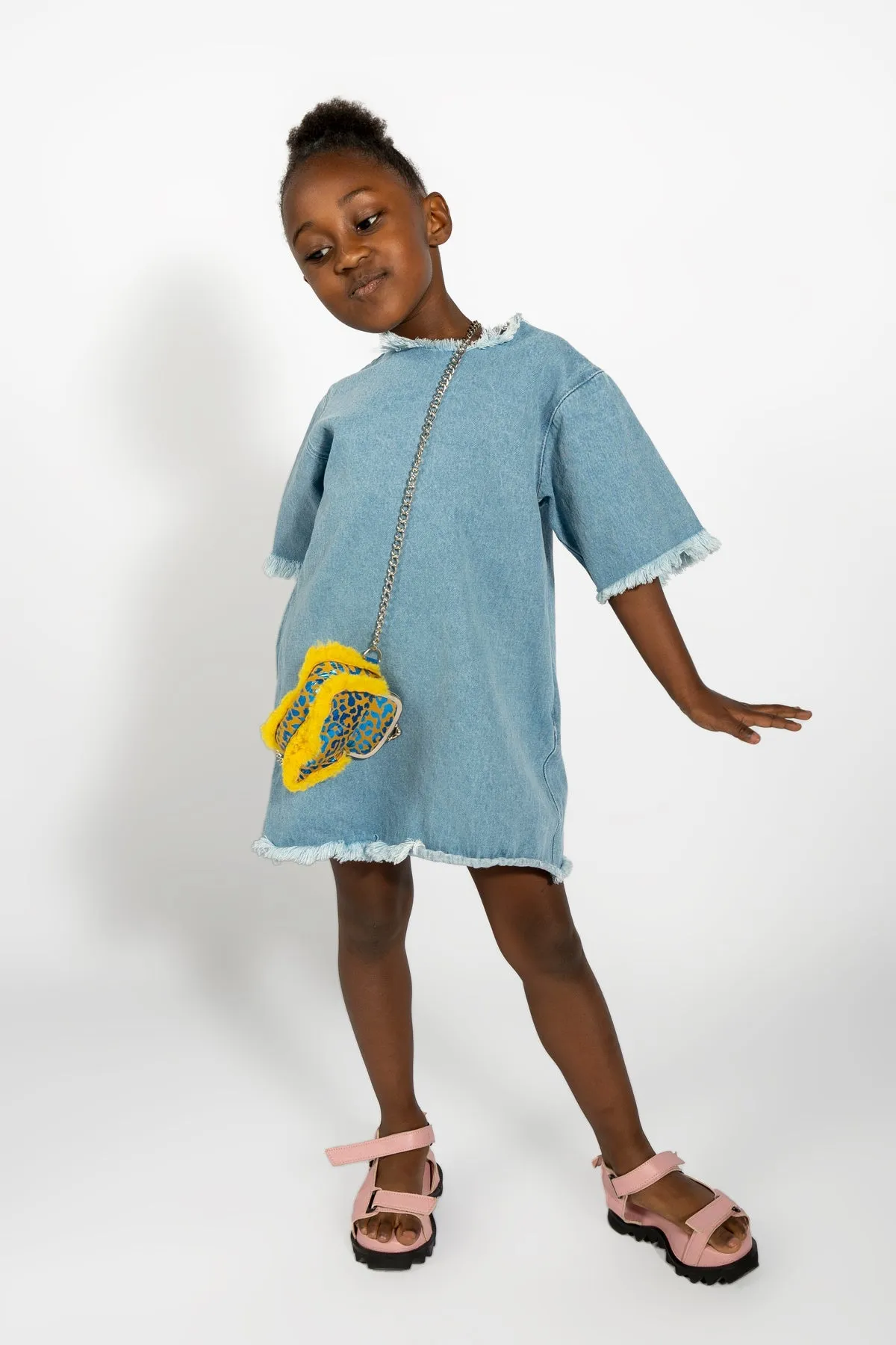 BLUE DENIM OVERSIZED T-SHIRT DRESS