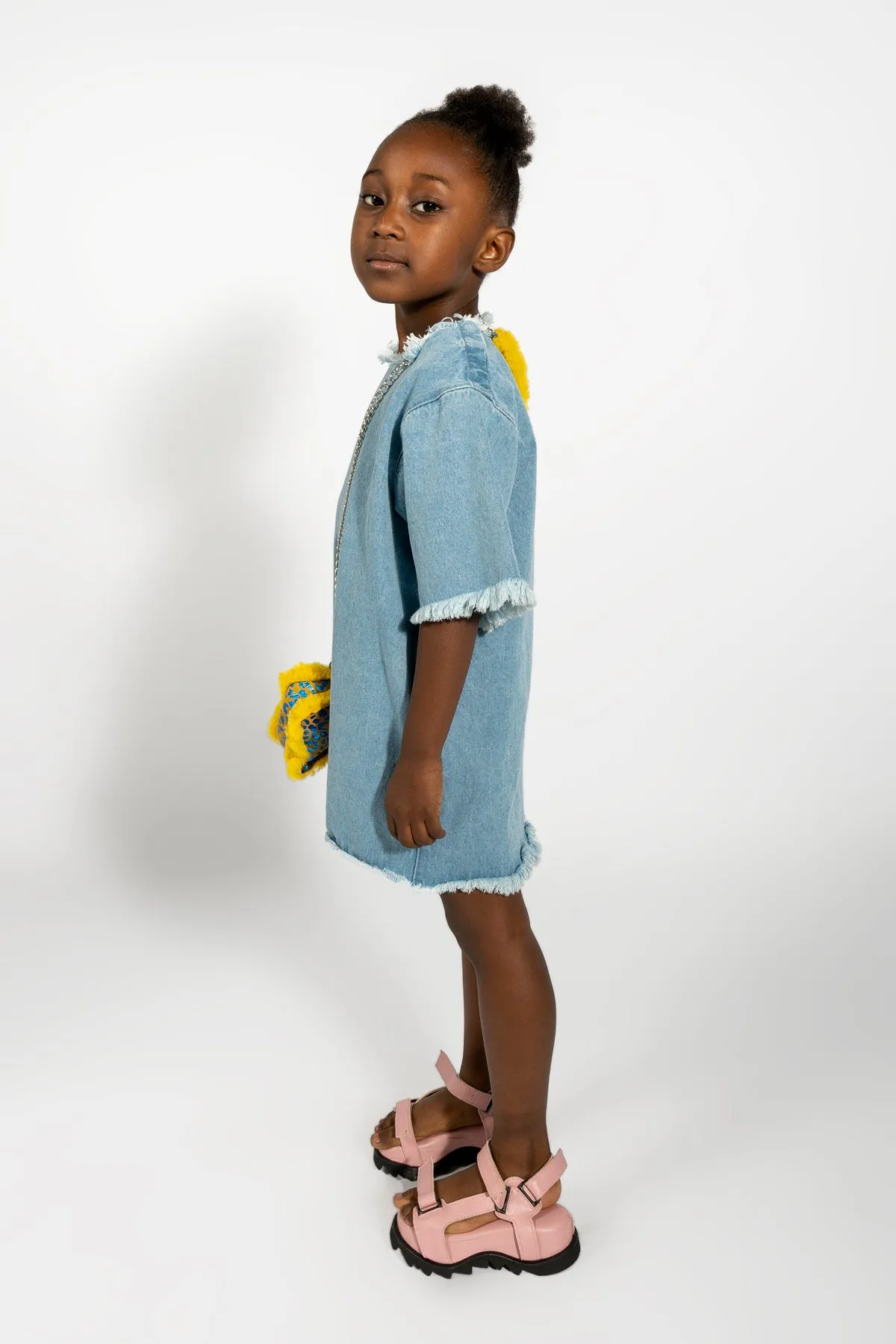 BLUE DENIM OVERSIZED T-SHIRT DRESS