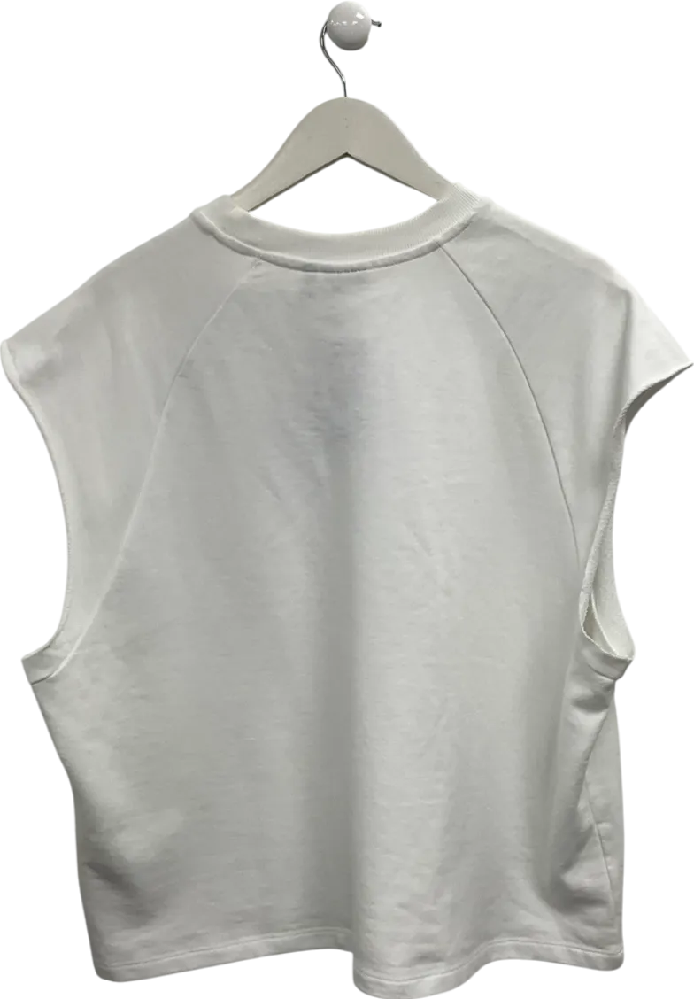 boohooMan White San Diego Sleeveless Sweat Vest UK L
