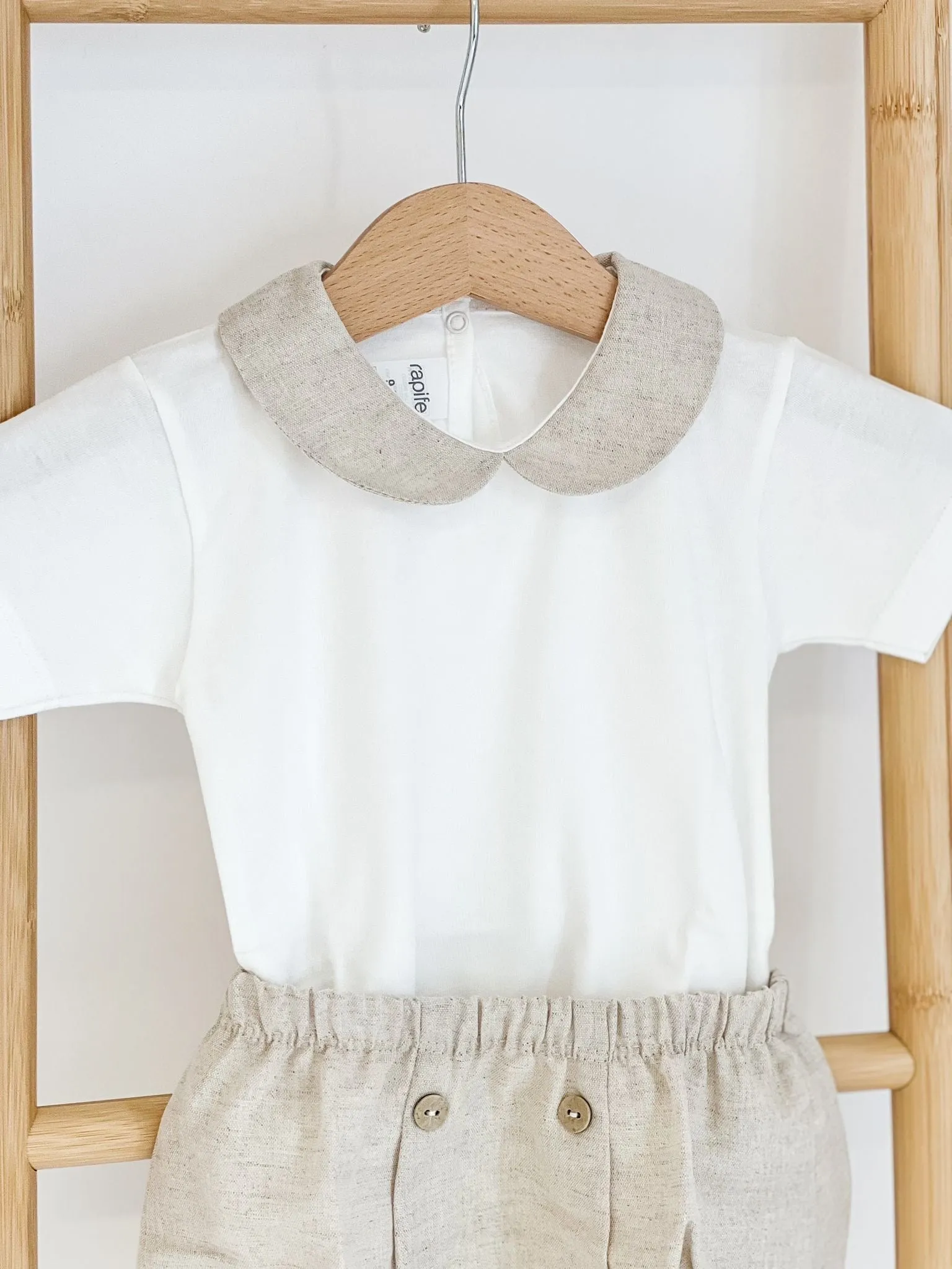 Boys Rapife Beige Peter Pan Vest and Bloomer Set