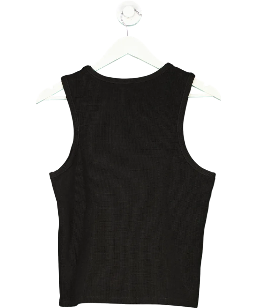 Brother And Kin Black Monogram Waffle Vest UK M
