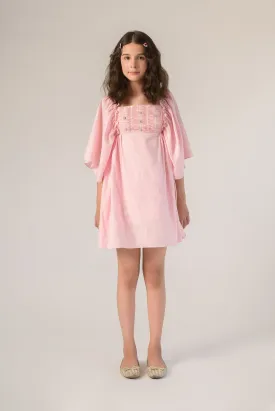 Bursting Meadows- Hand Embroidered Organic Cotton Dress