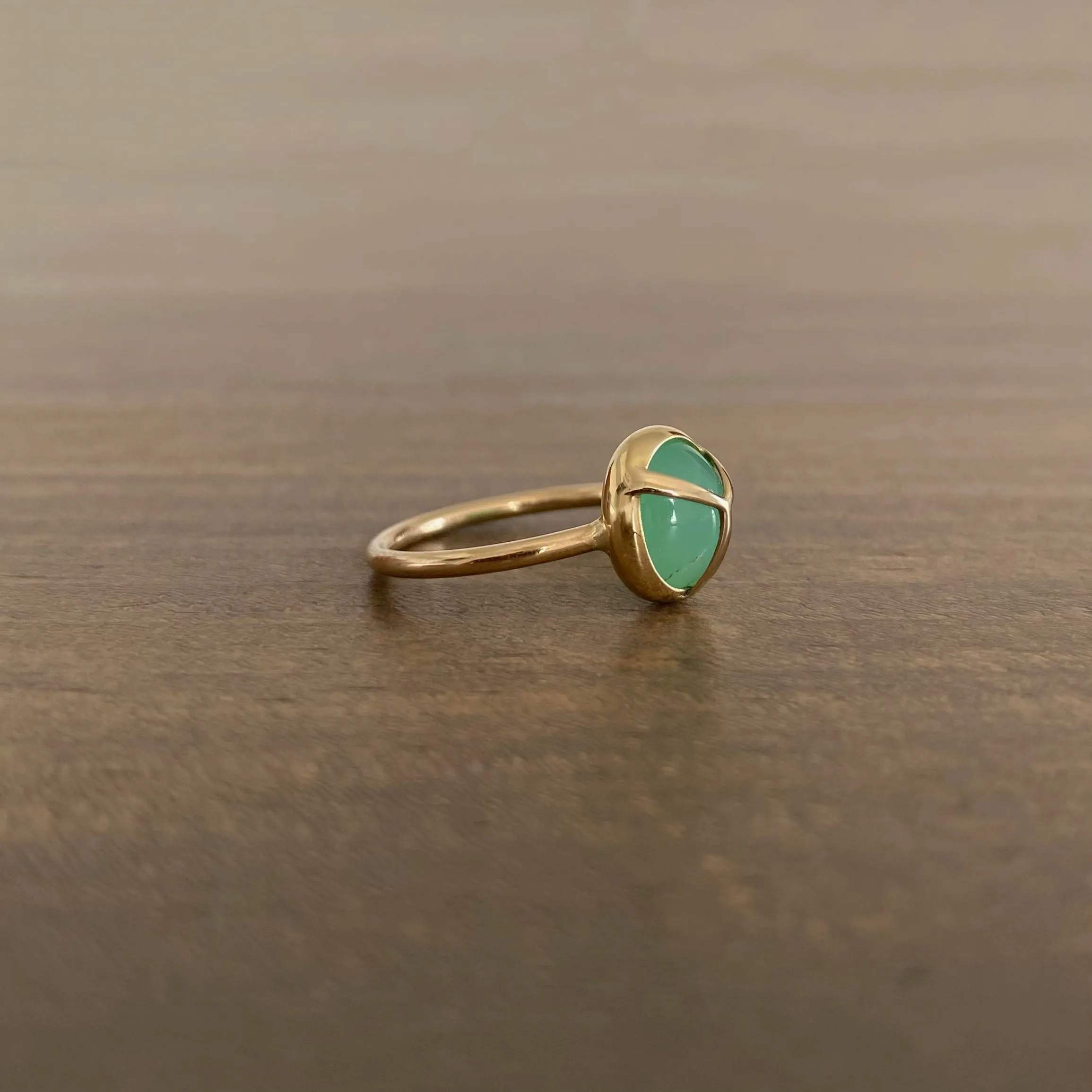 Chrysoprase Lucky Scarab Ring