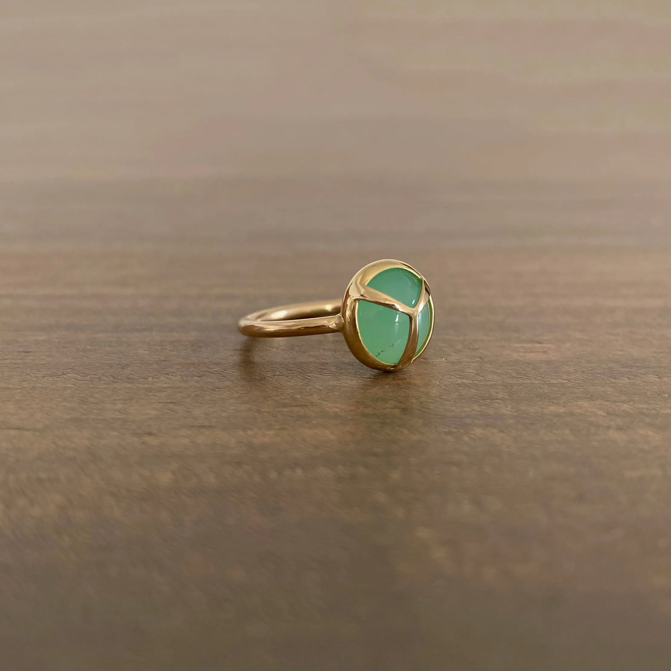 Chrysoprase Lucky Scarab Ring