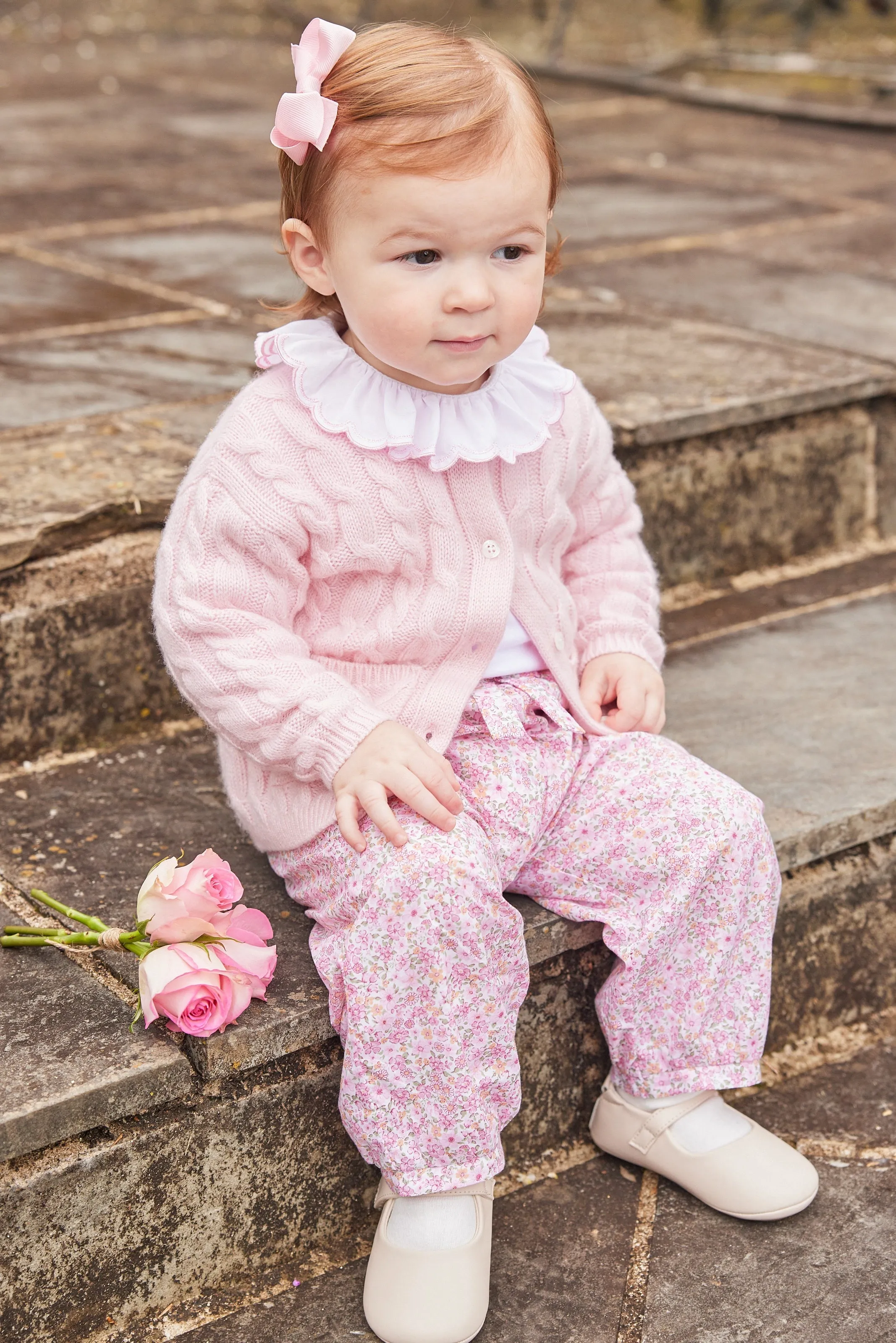 Classic Cashmere Blend Cardigan - Light Pink