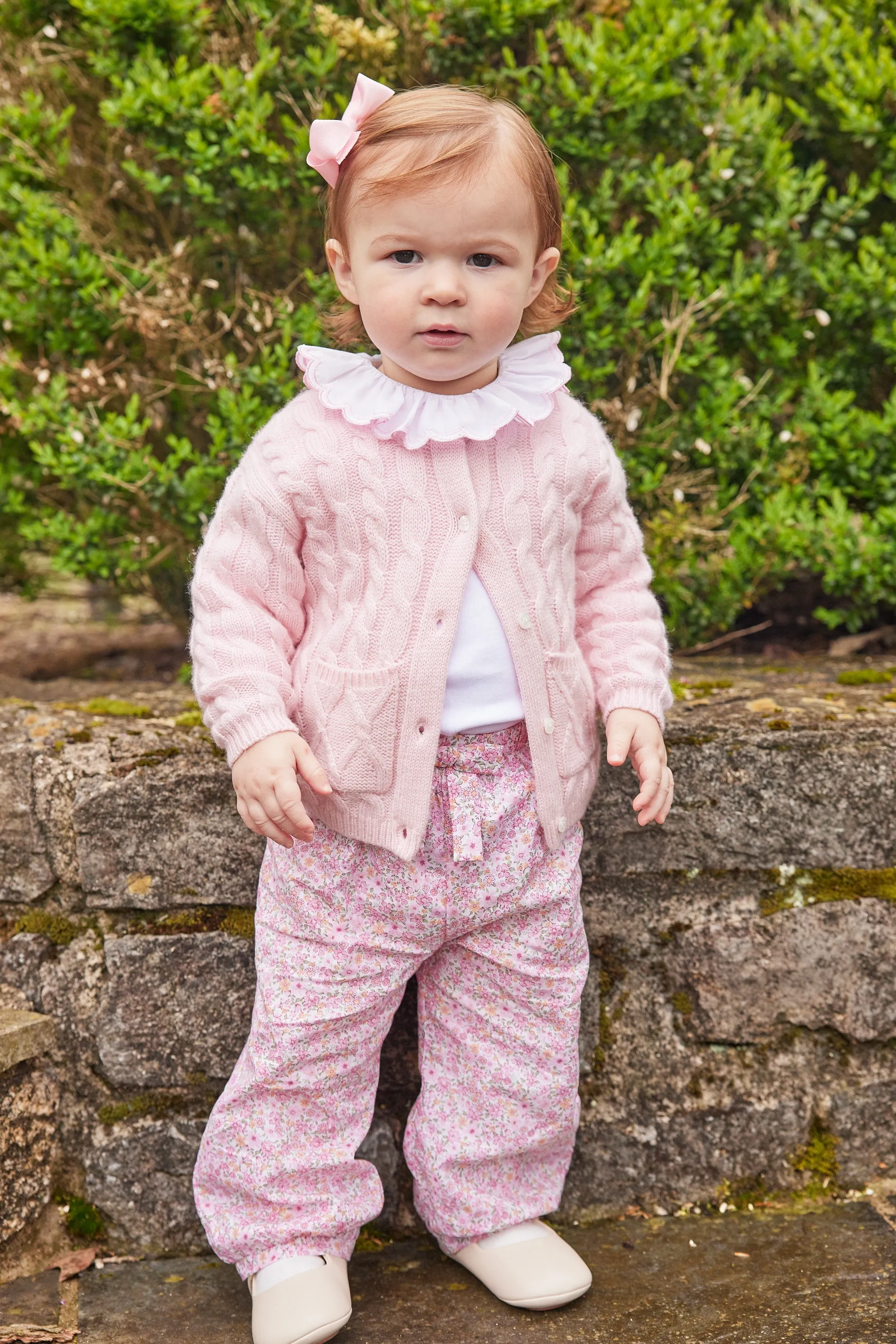 Classic Cashmere Blend Cardigan - Light Pink