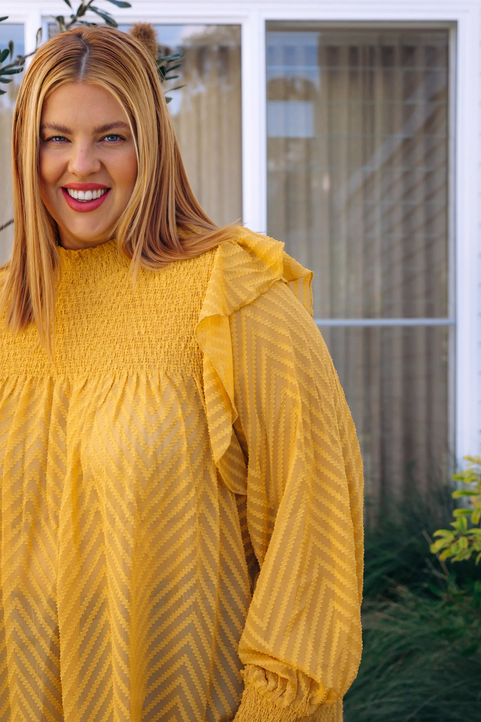 Cora Long Sleeve Top in Mustard