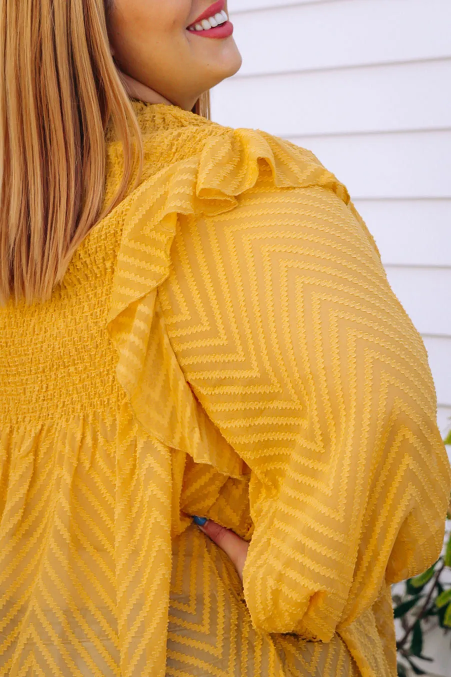 Cora Long Sleeve Top in Mustard