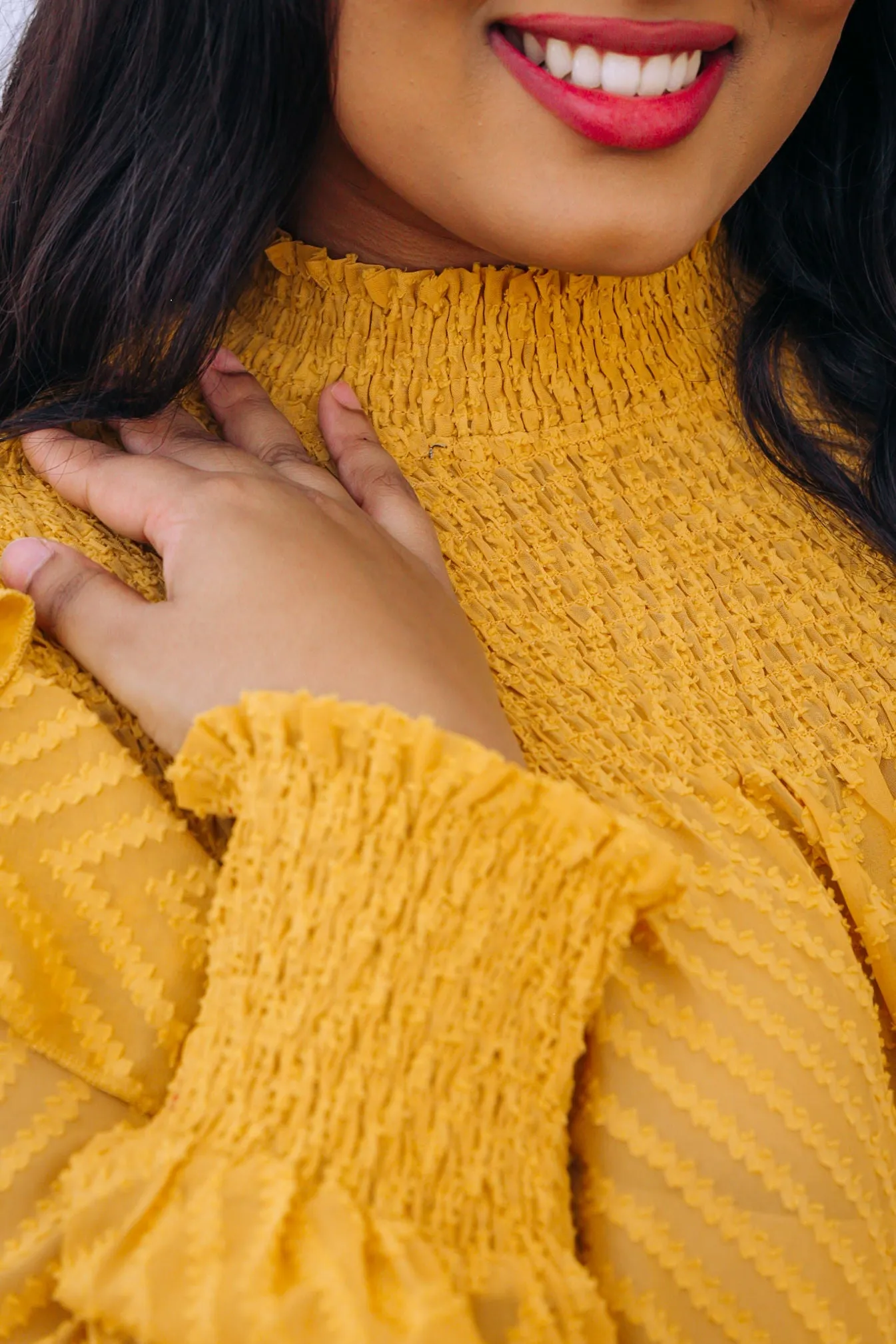 Cora Long Sleeve Top in Mustard