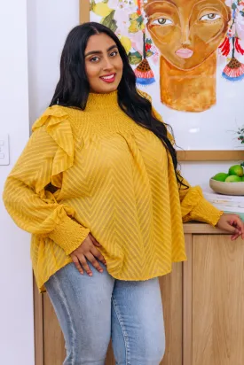 Cora Long Sleeve Top in Mustard