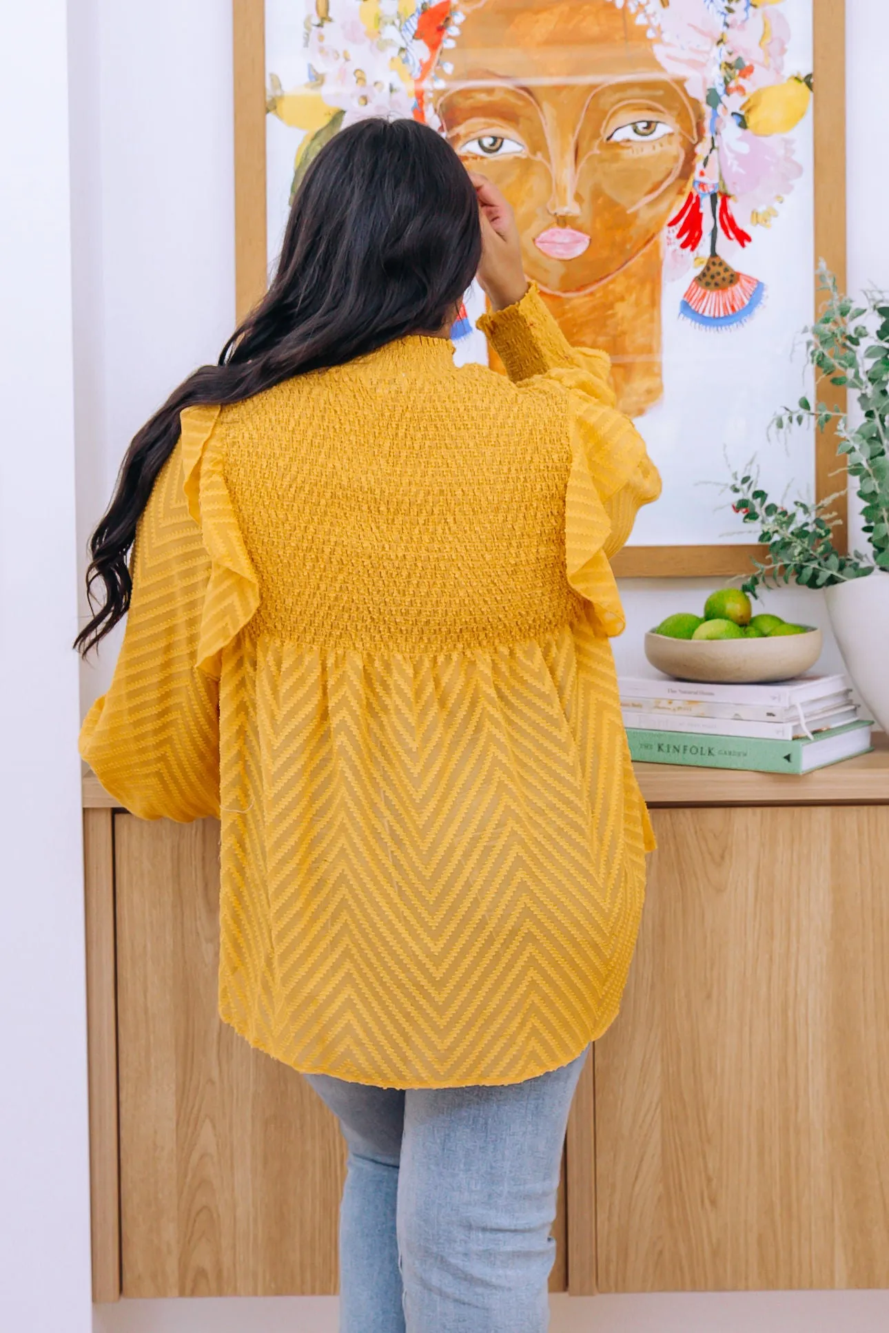 Cora Long Sleeve Top in Mustard