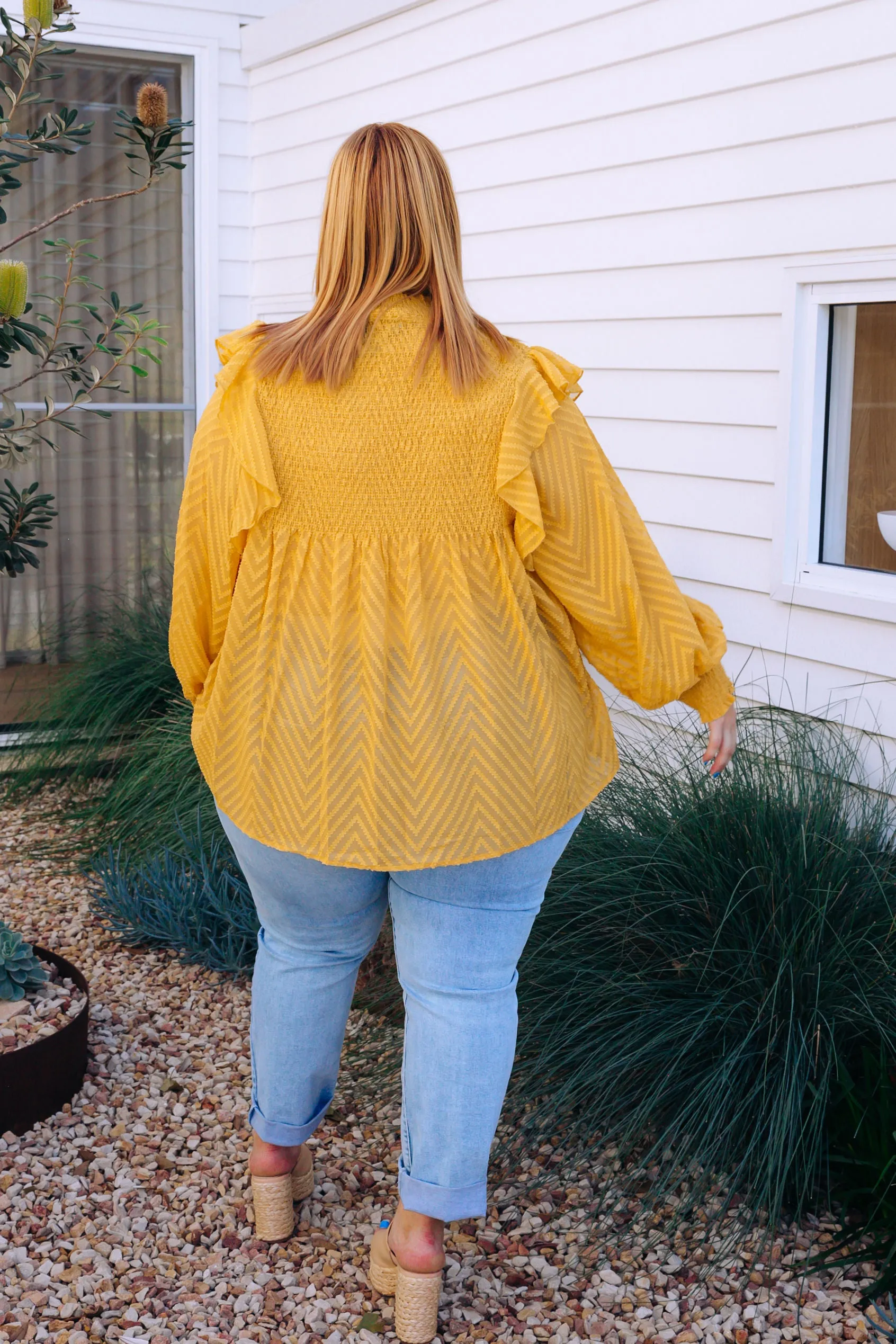 Cora Long Sleeve Top in Mustard