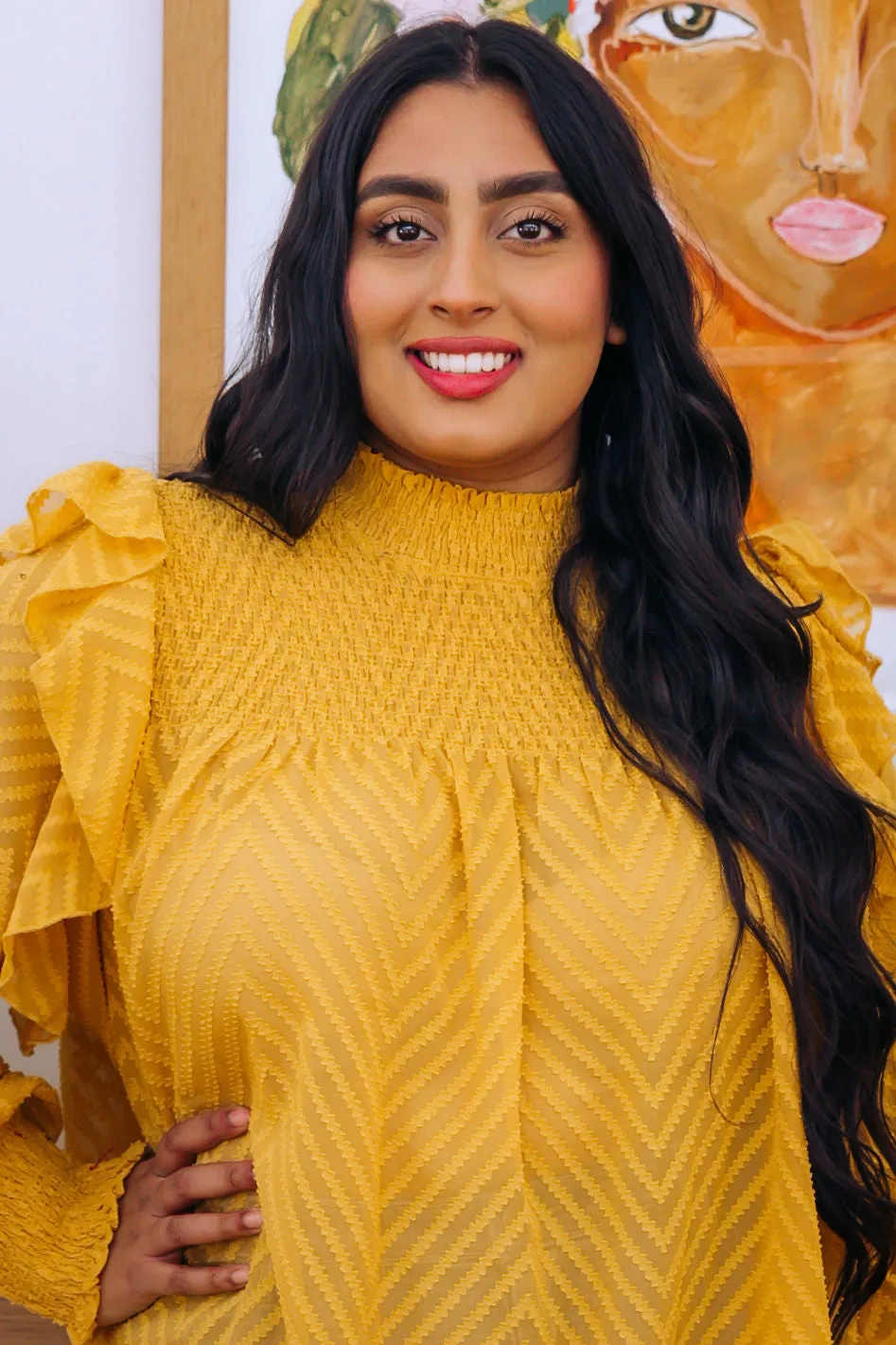 Cora Long Sleeve Top in Mustard