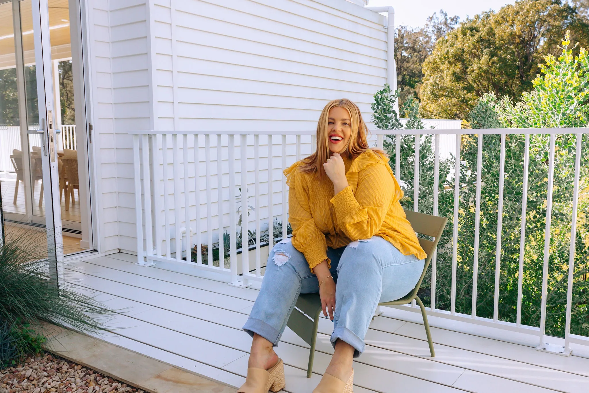 Cora Long Sleeve Top in Mustard