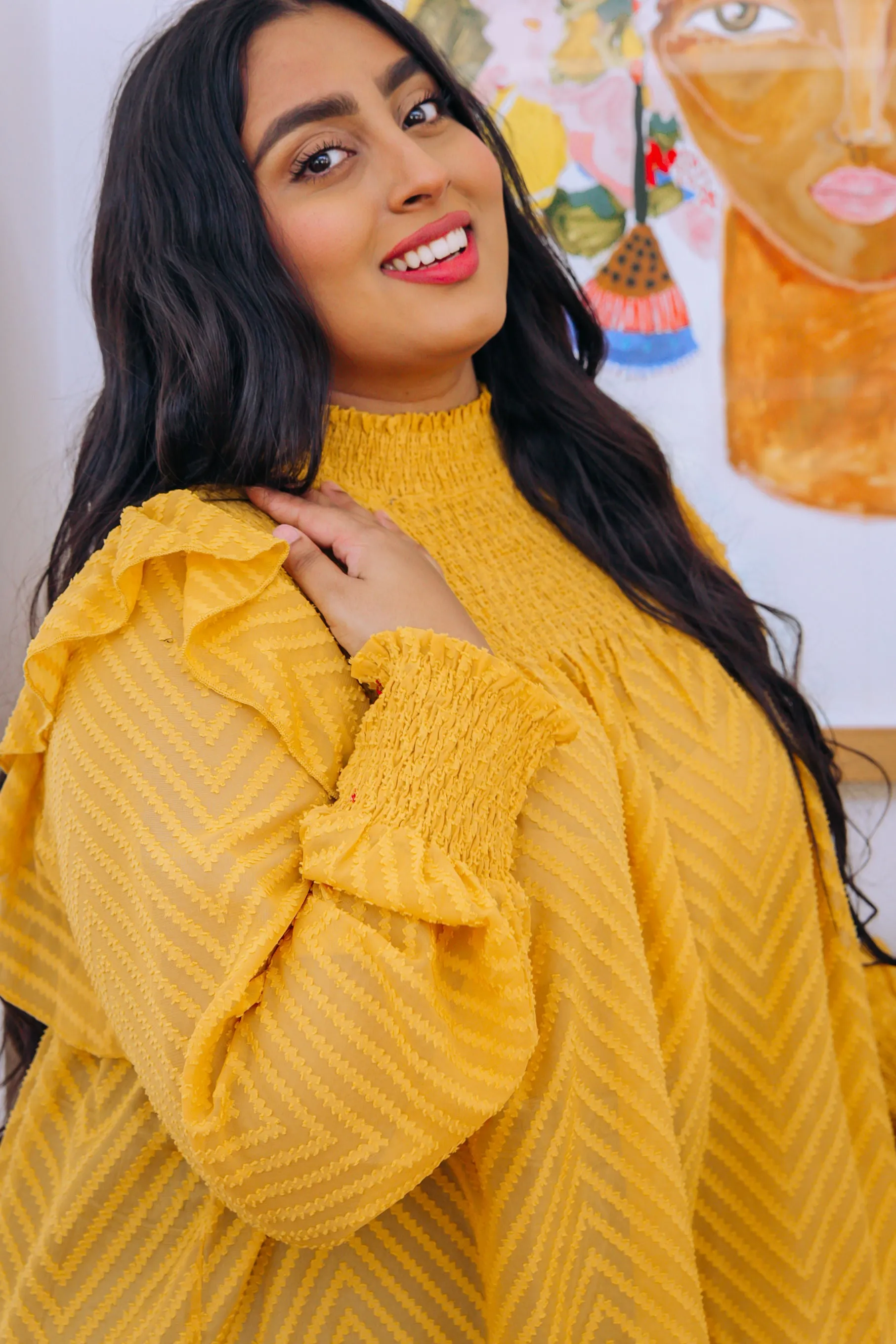 Cora Long Sleeve Top in Mustard