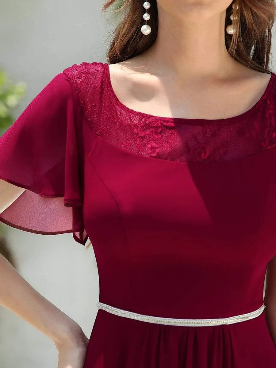 Custom Size Casual Boat Neck A-Line Midi Dress with Irregular Hem