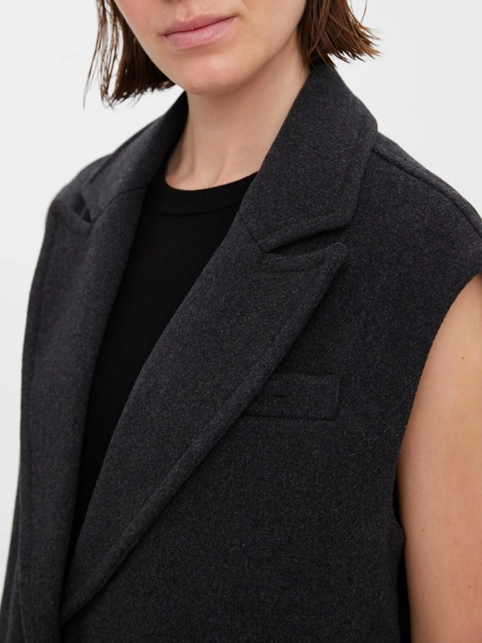 Edna Waistcoat - Dark Grey Melange