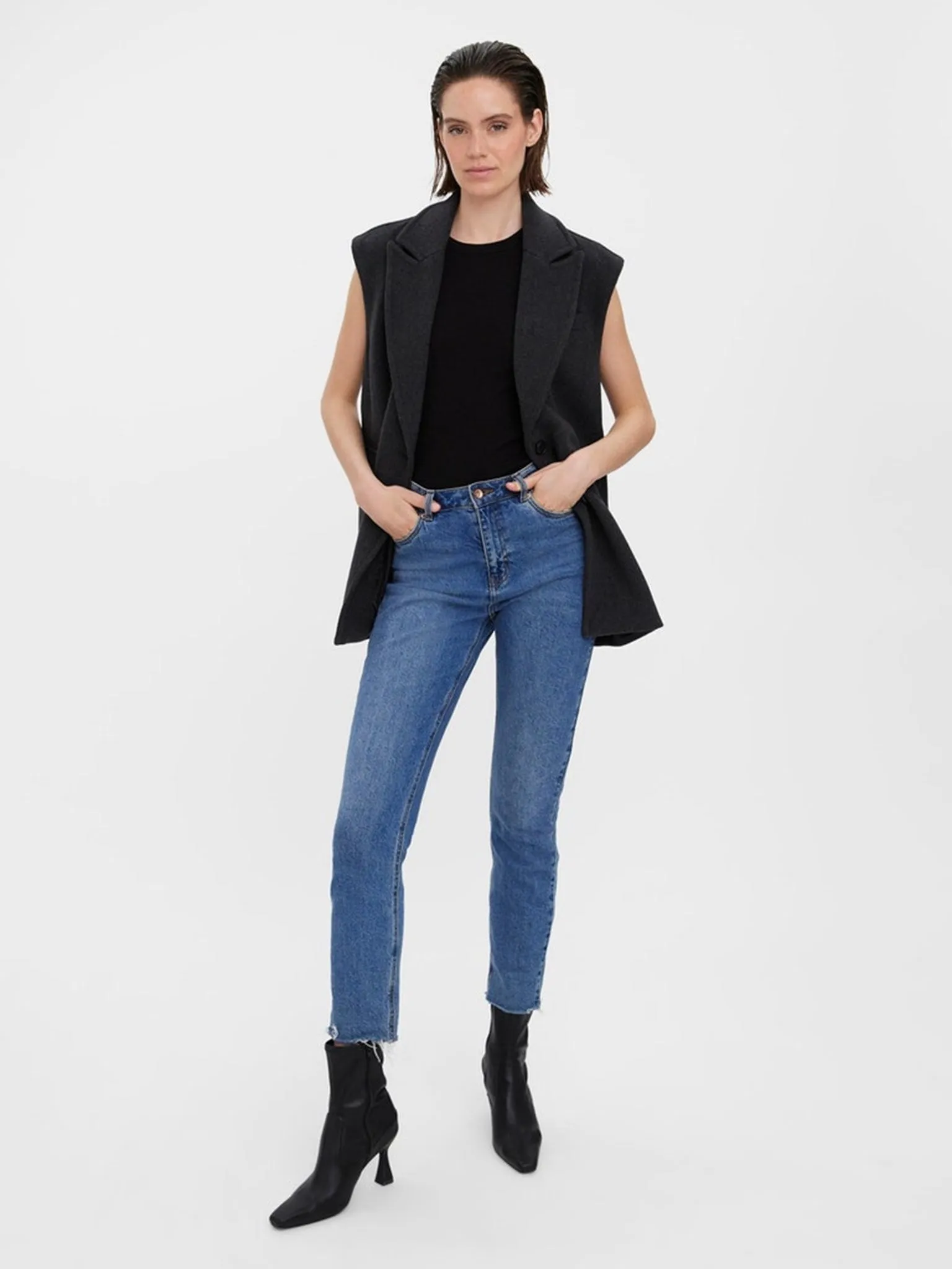 Edna Waistcoat - Dark Grey Melange