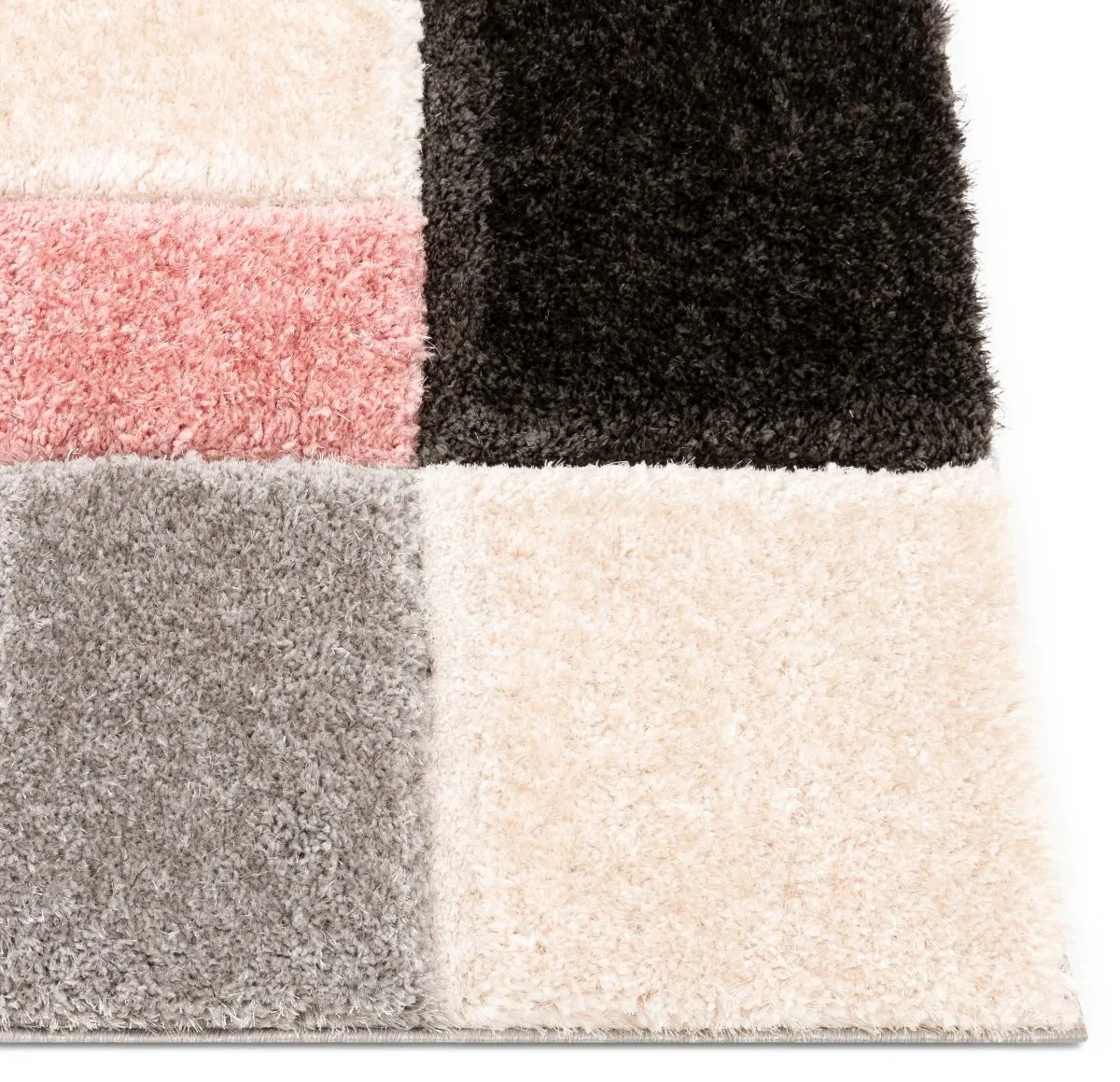 Escondido Blush Modern Geometric 3D Textured Shag Rug